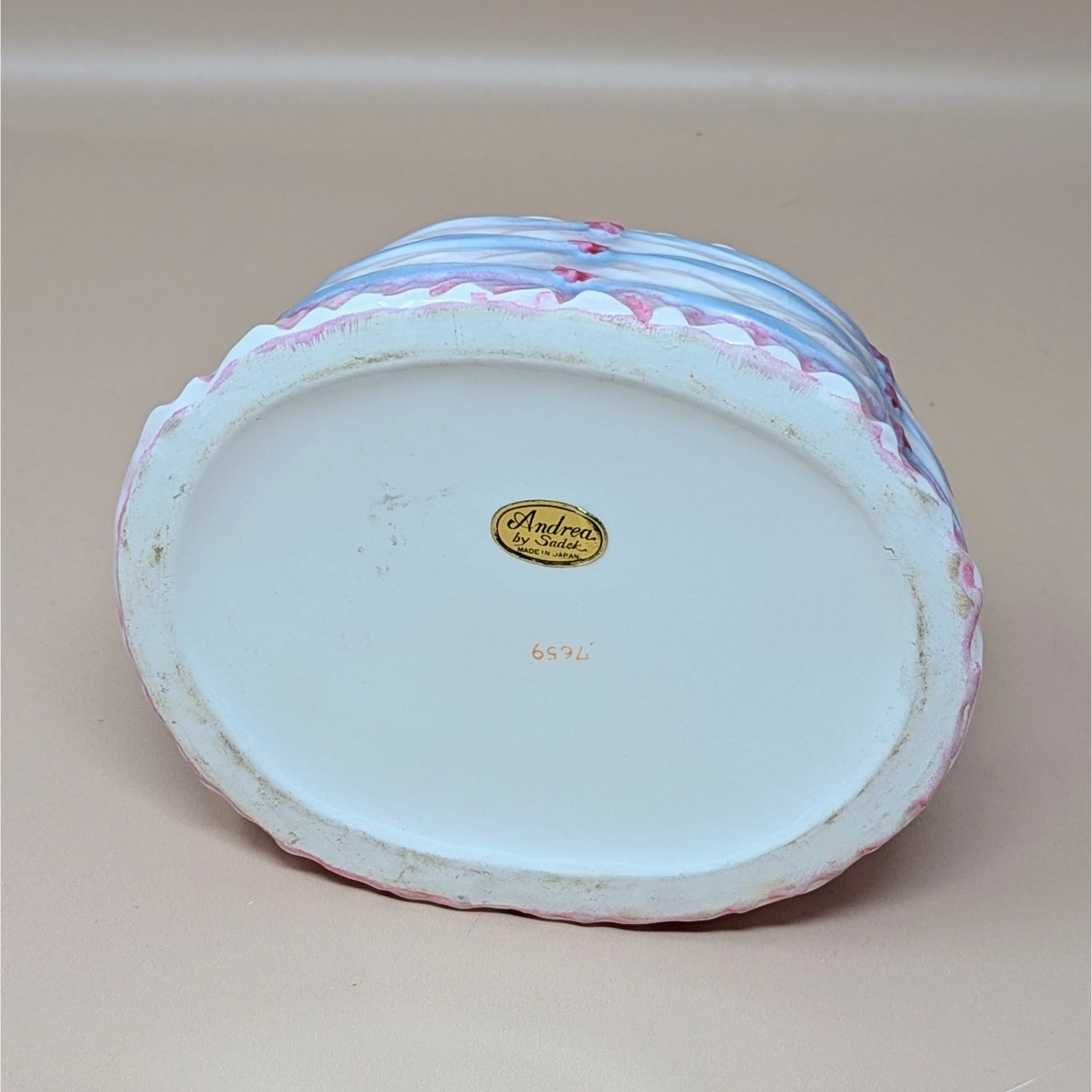 1950s Andrea Ceramic Victorian Lady Powder Box