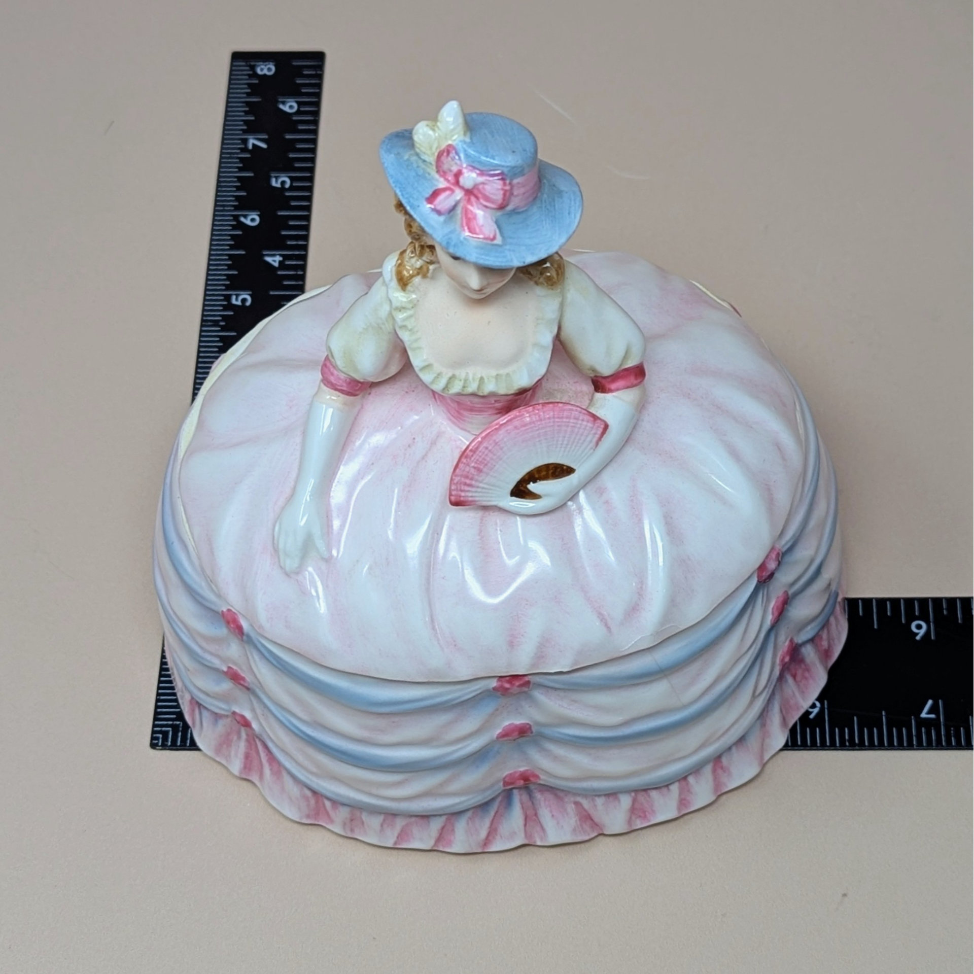 1950s Andrea Ceramic Victorian Lady Powder Box