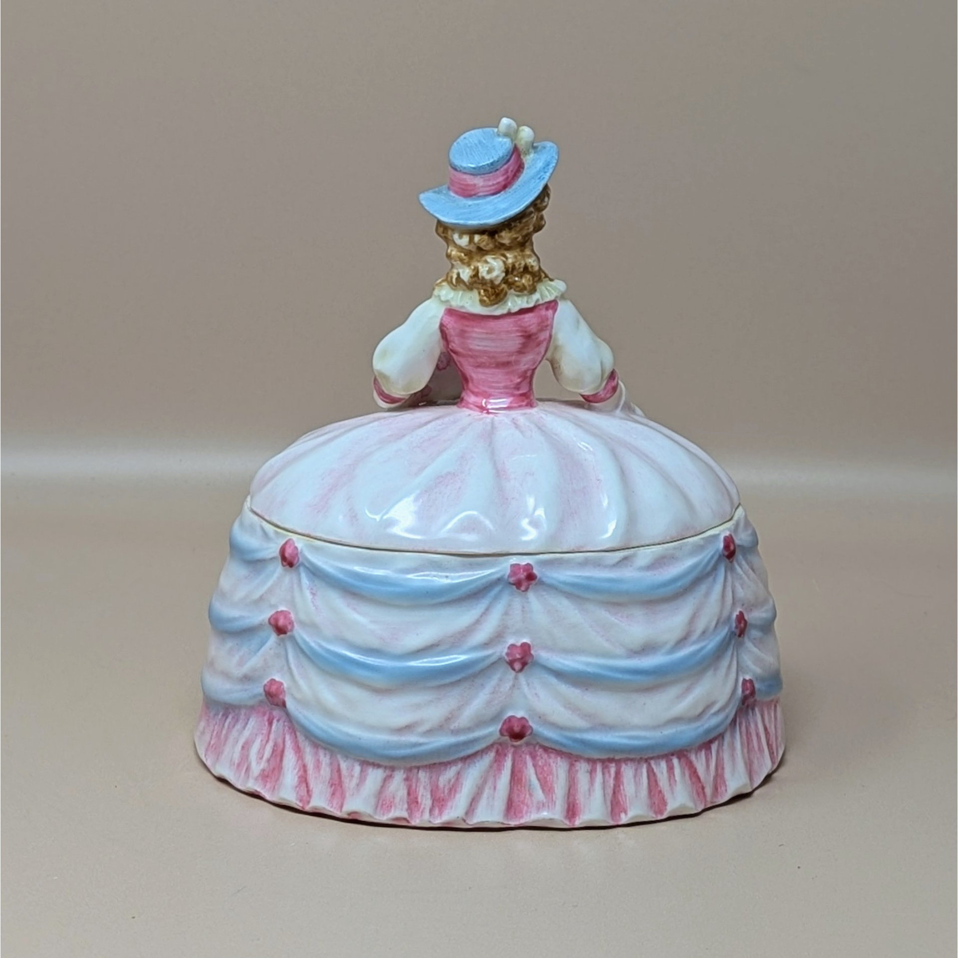 1950s Andrea Ceramic Victorian Lady Powder Box