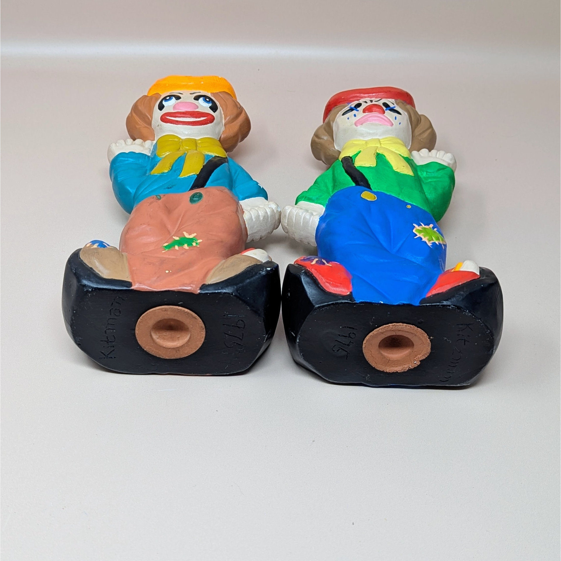 Vintage Ceramic Double Sided Laughing Crying Clown Bank Pair