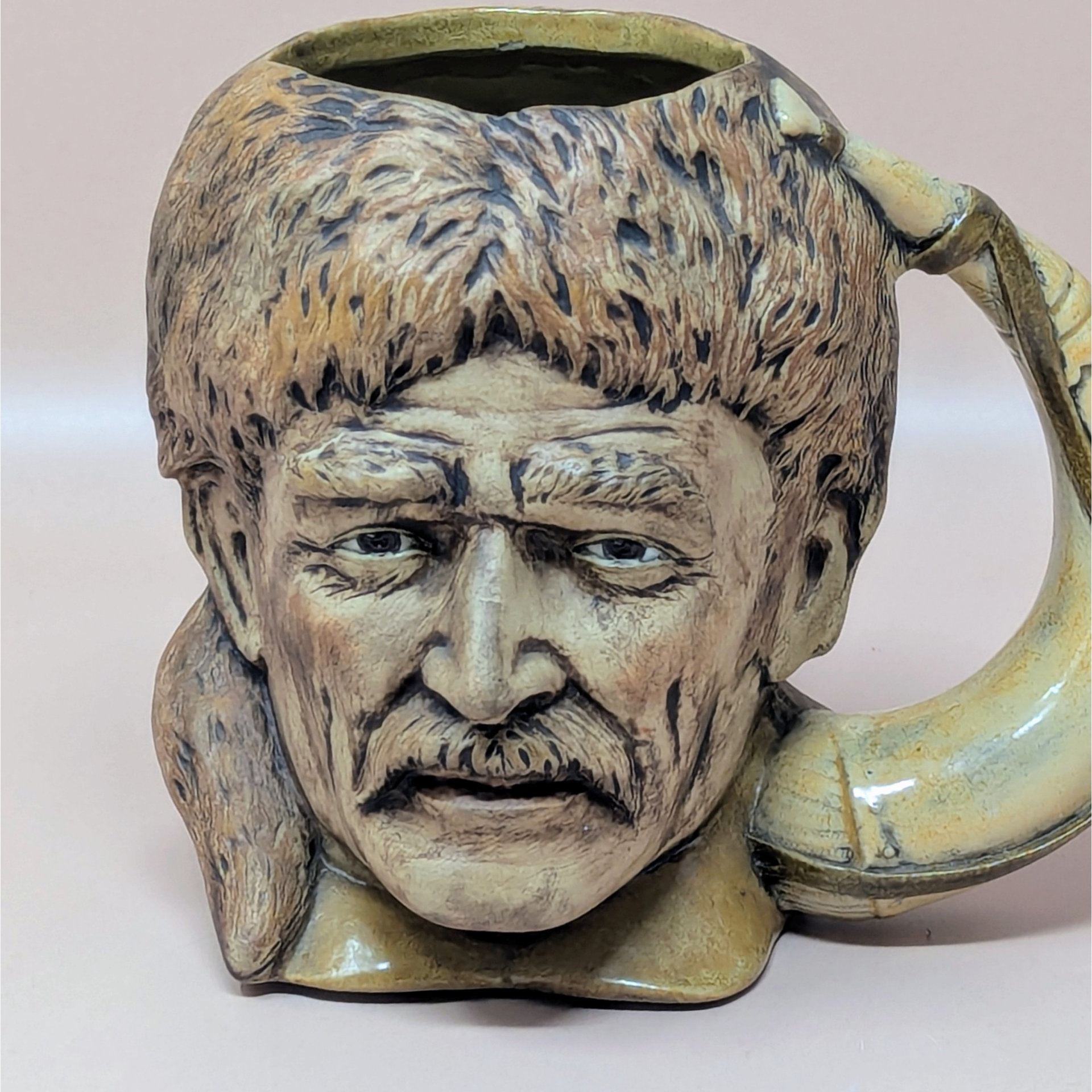 Vintage Handpainted Ceramic Davy Crockett Mug