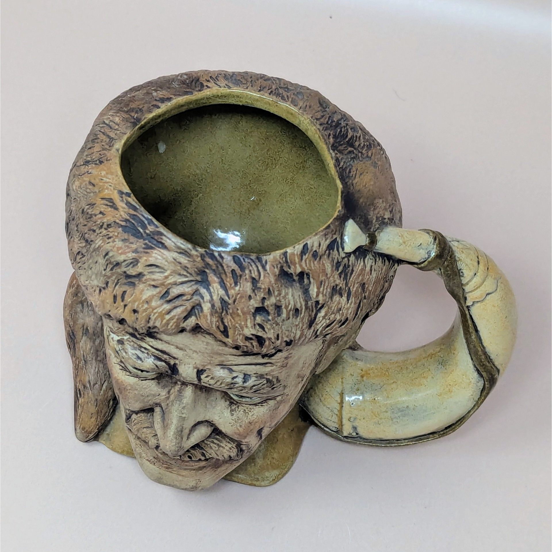 Vintage Handpainted Ceramic Davy Crockett Mug
