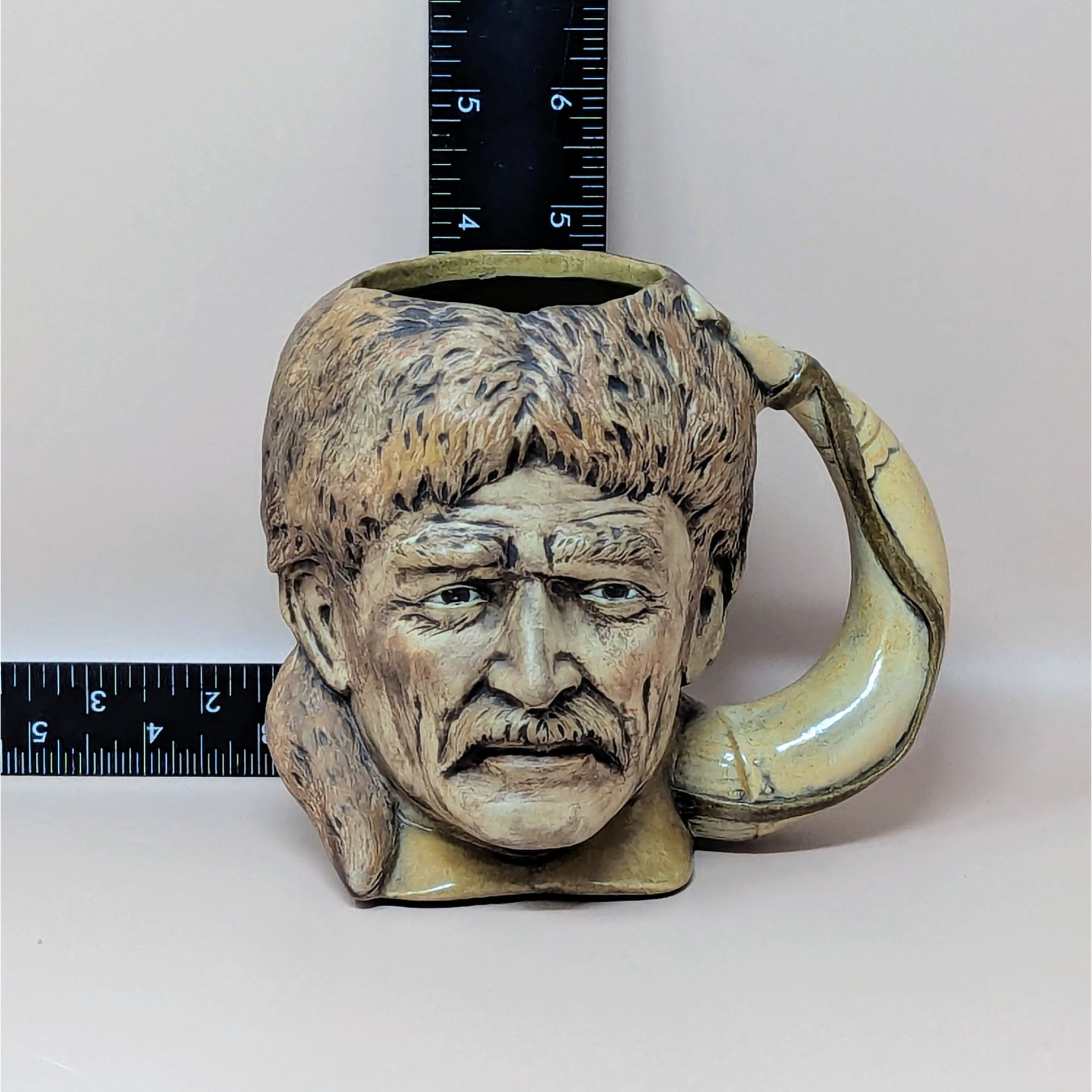 Vintage Handpainted Ceramic Davy Crockett Mug
