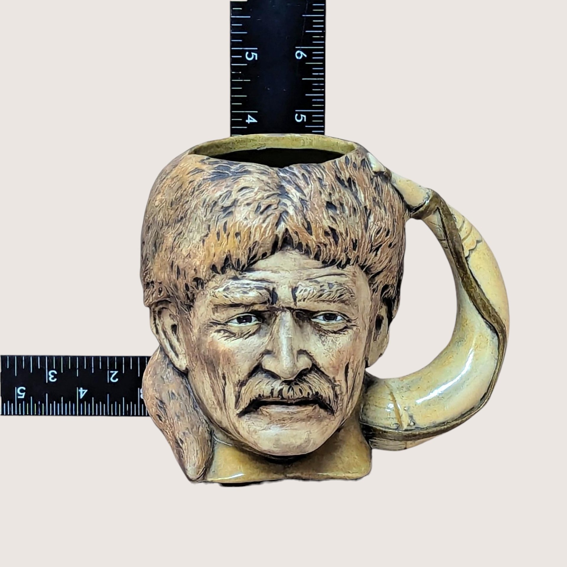 Vintage Handpainted Ceramic Davy Crockett Mug