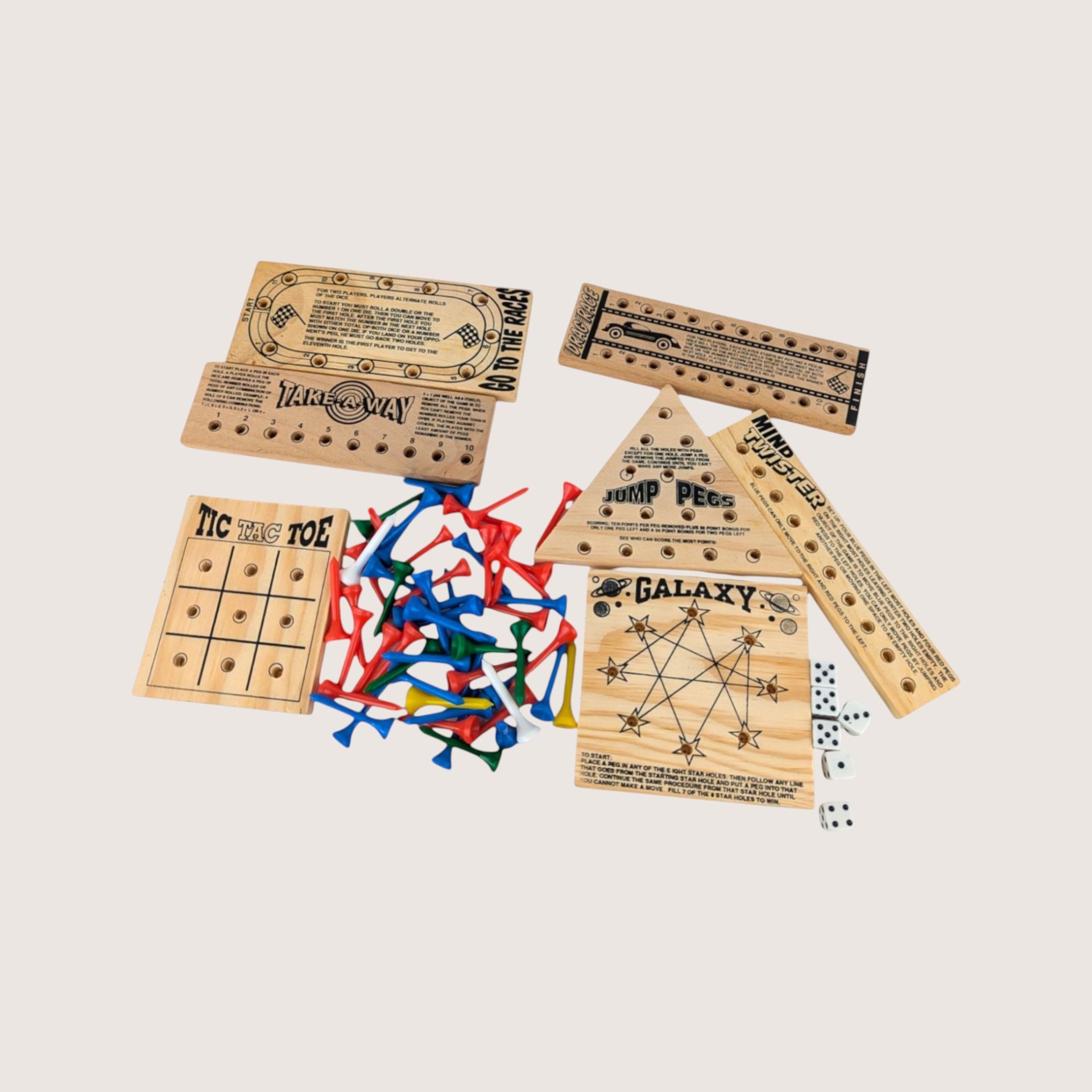 1980s Chadwick Set of 7 Wooden Peg Games