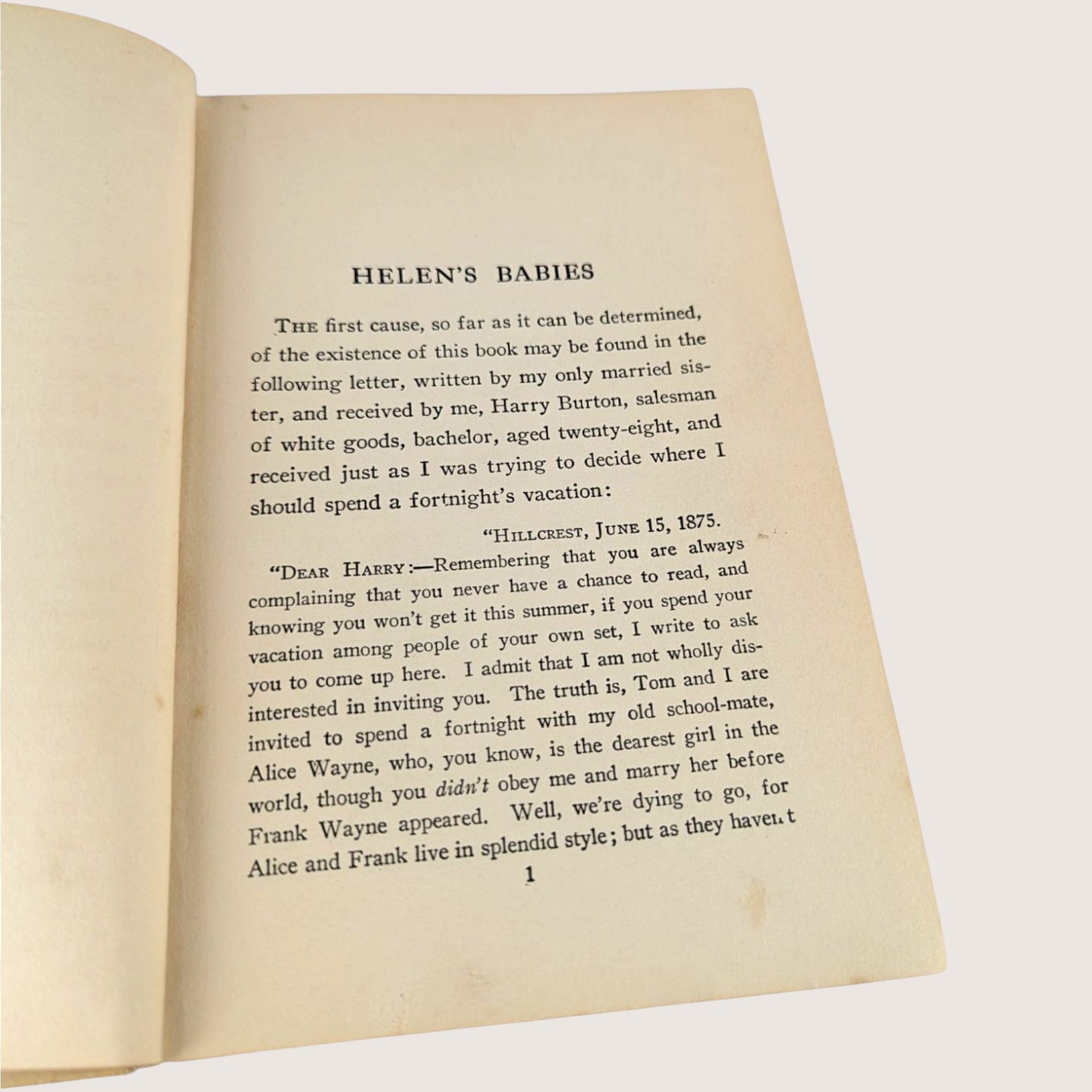 1920s Helen's Babies by John Habberton Hardcover Book