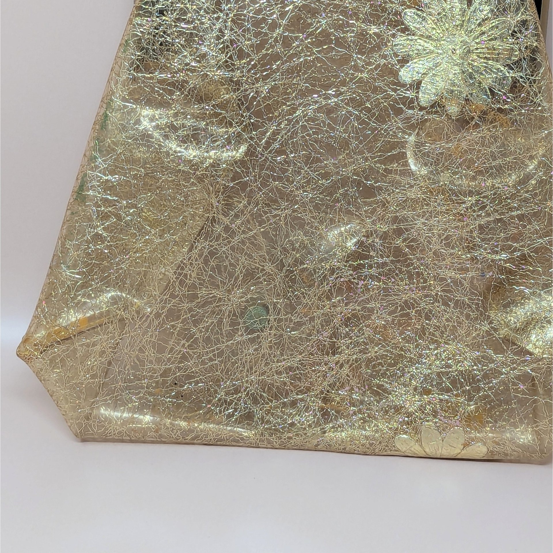 1960s Clear Vinyl Gold Tinsel Glitter Purse