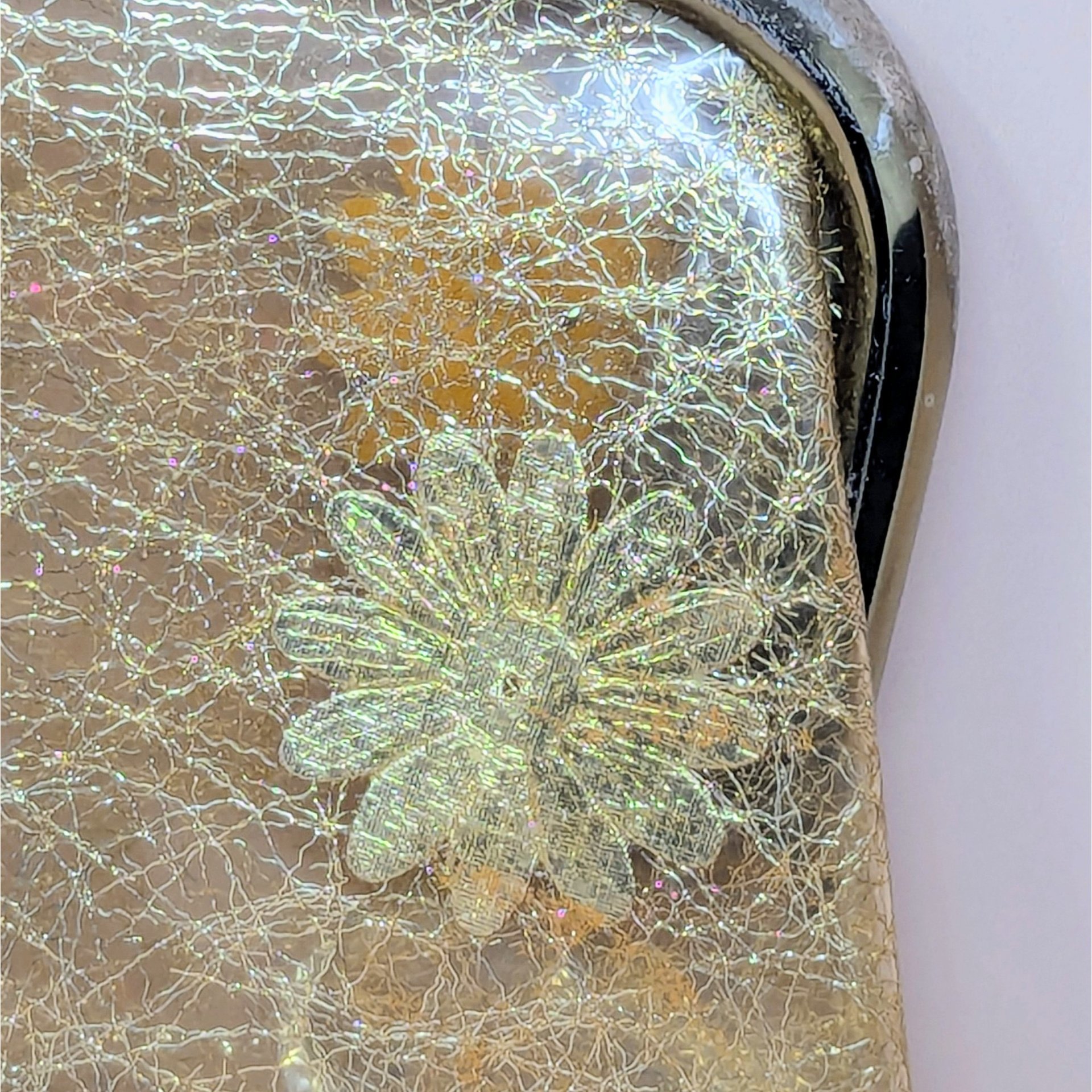1960s Clear Vinyl Gold Tinsel Glitter Purse