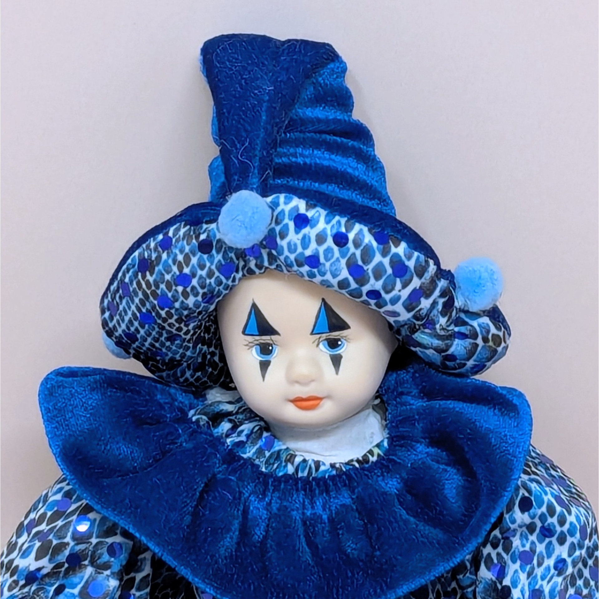 1980s Porcelain Baby Clown Doll Pair