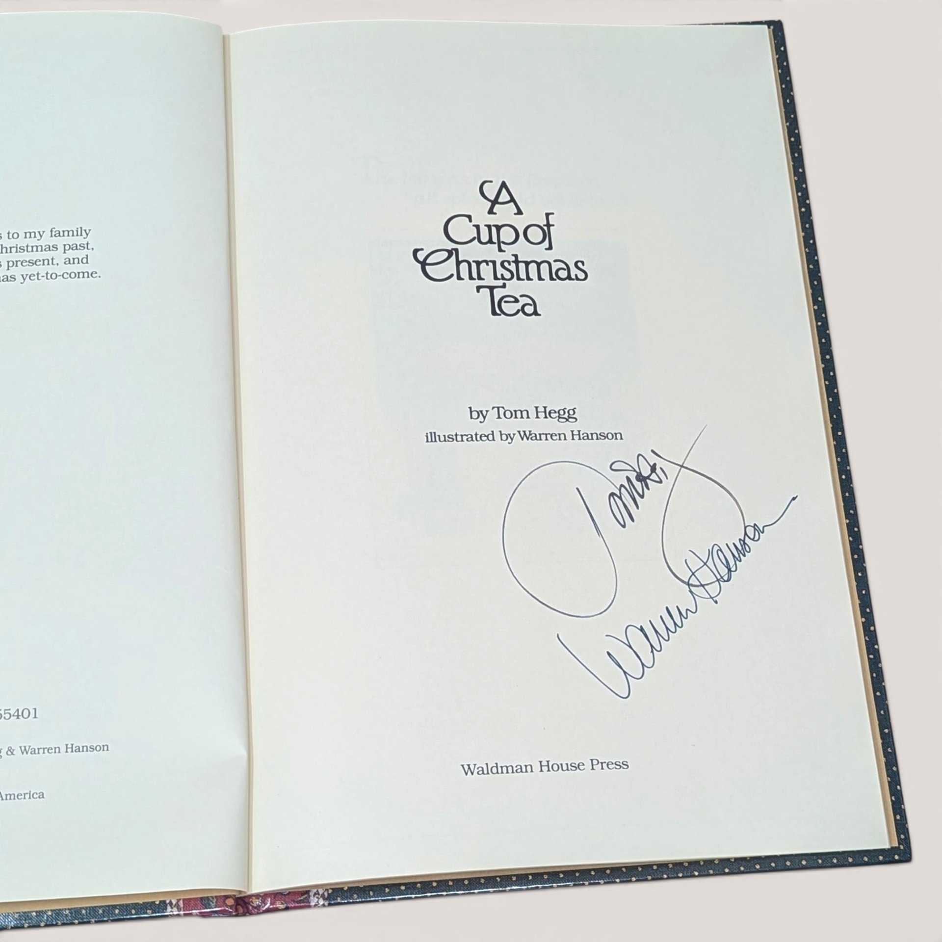 1982 A Cup of Christmas Tea Autographed Hardcover Book