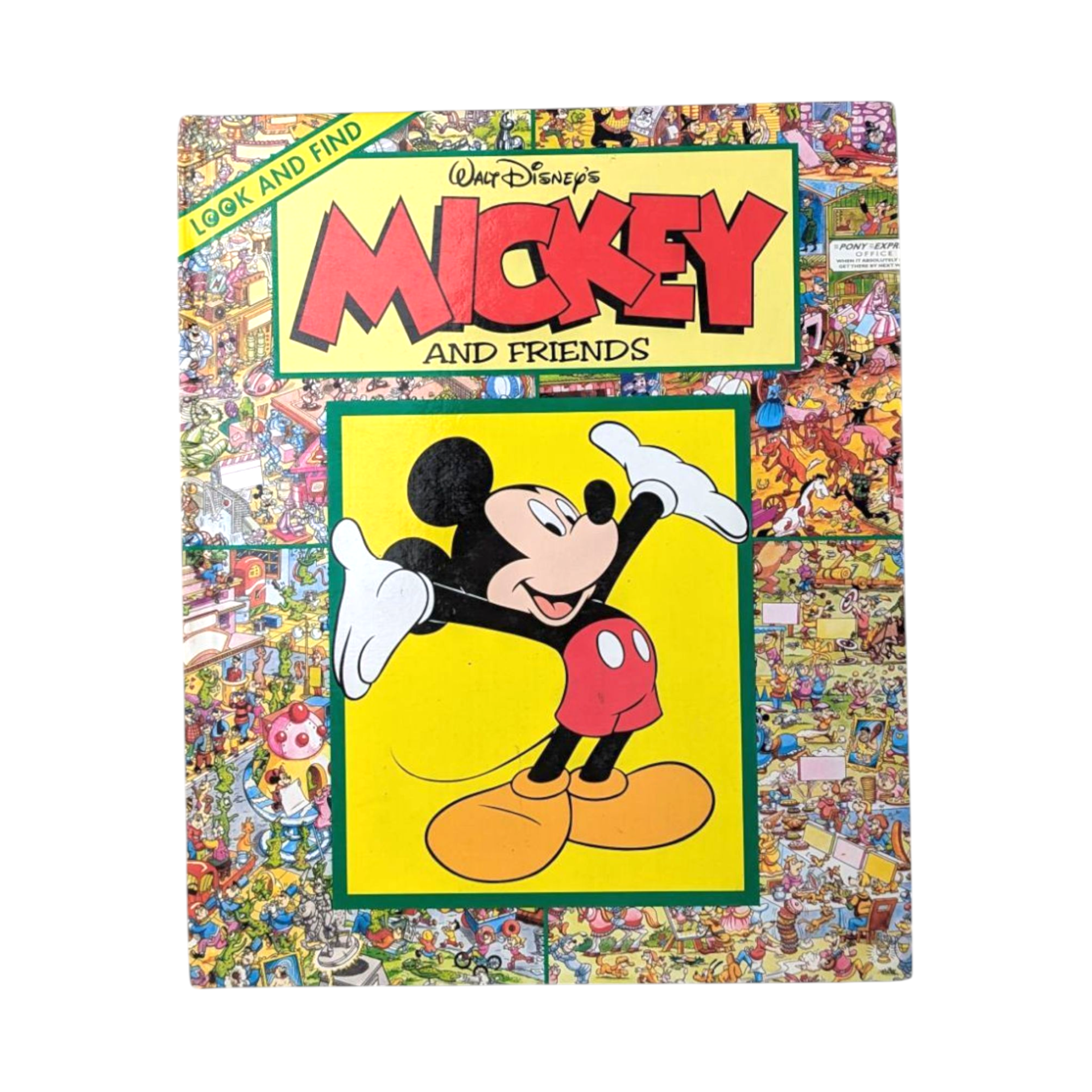 1993 Disney Mickey and Friends Time Twisters Look and Find Book, Vintage Hardcover Children's Book, Disneyana Collector