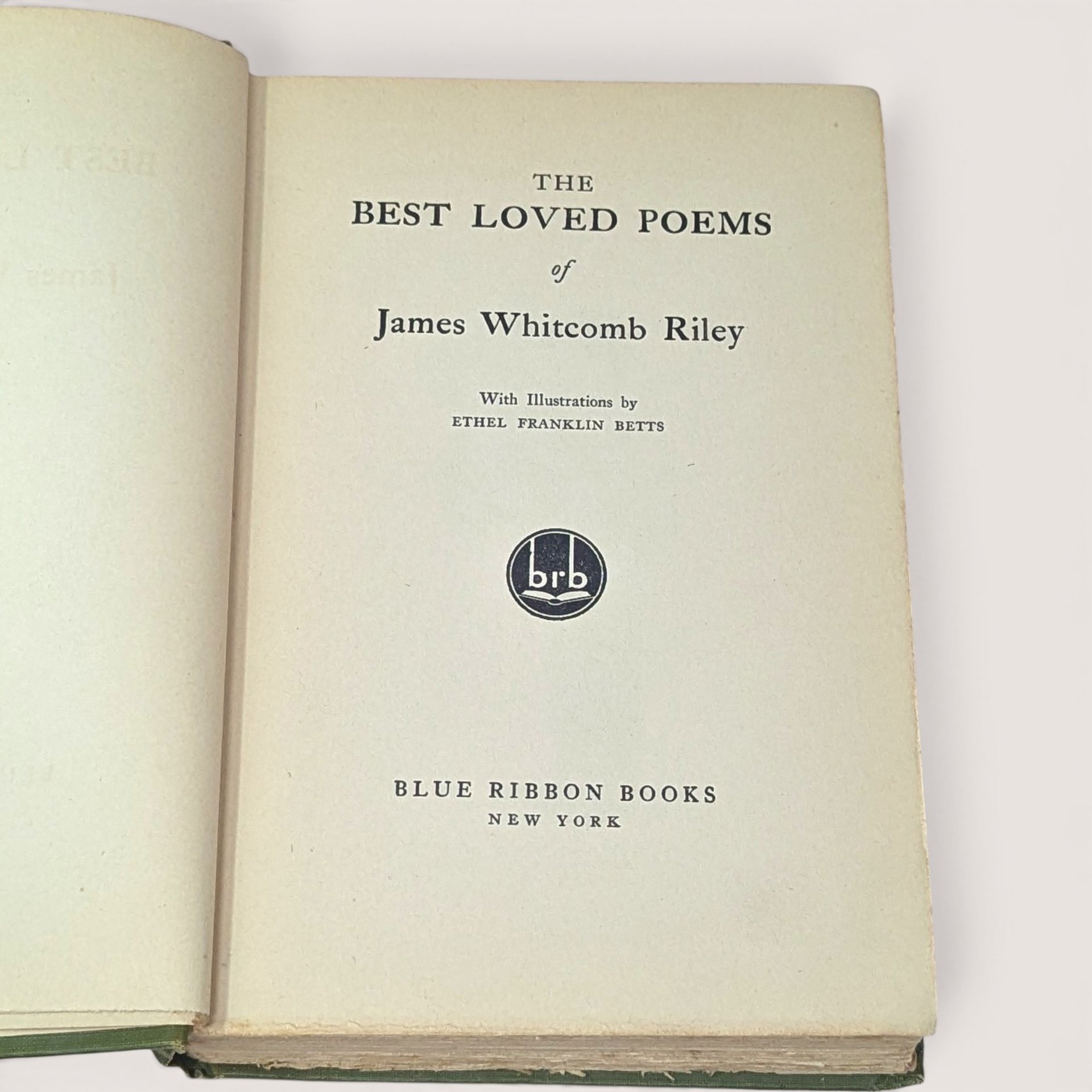 1920 Blue Ribbon Books The Best Loved Poems of James Whitcomb Riley Hardcover