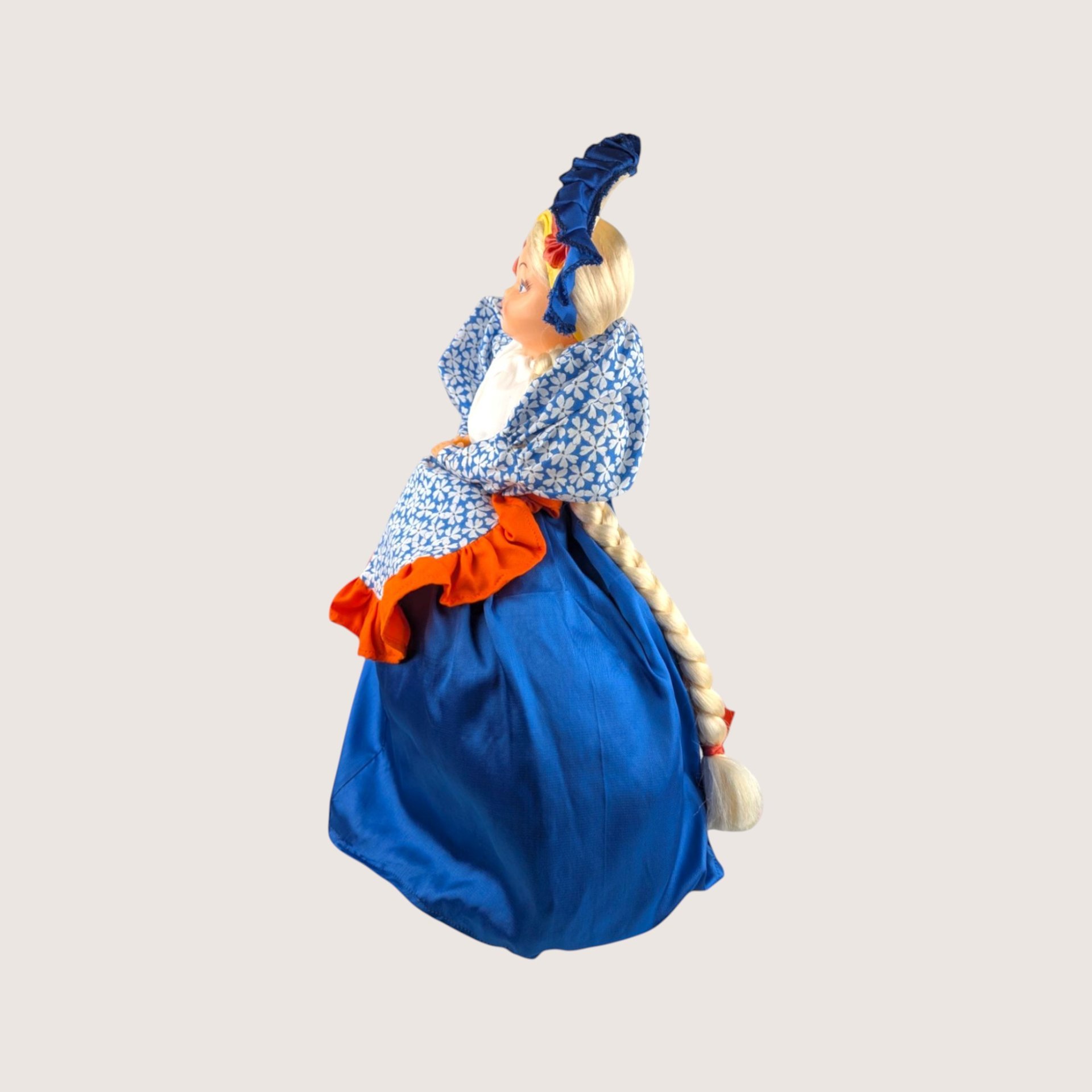 1970s Handmade Dutch Girl Tea Cozy Doll