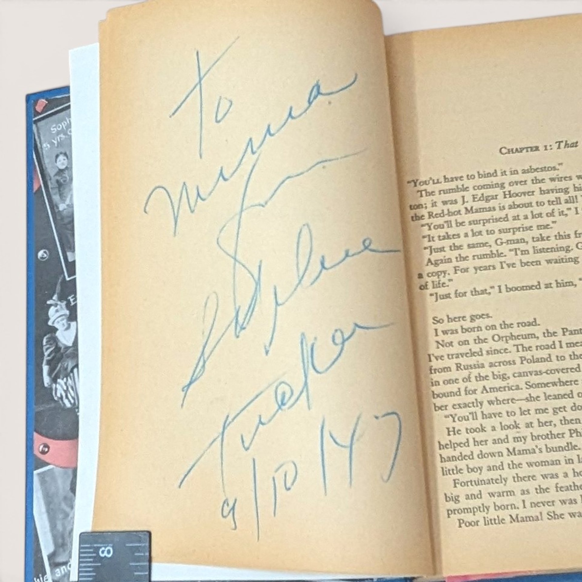 1945 Some of These Days Sophie Tucker Signed Autographed Hardcover