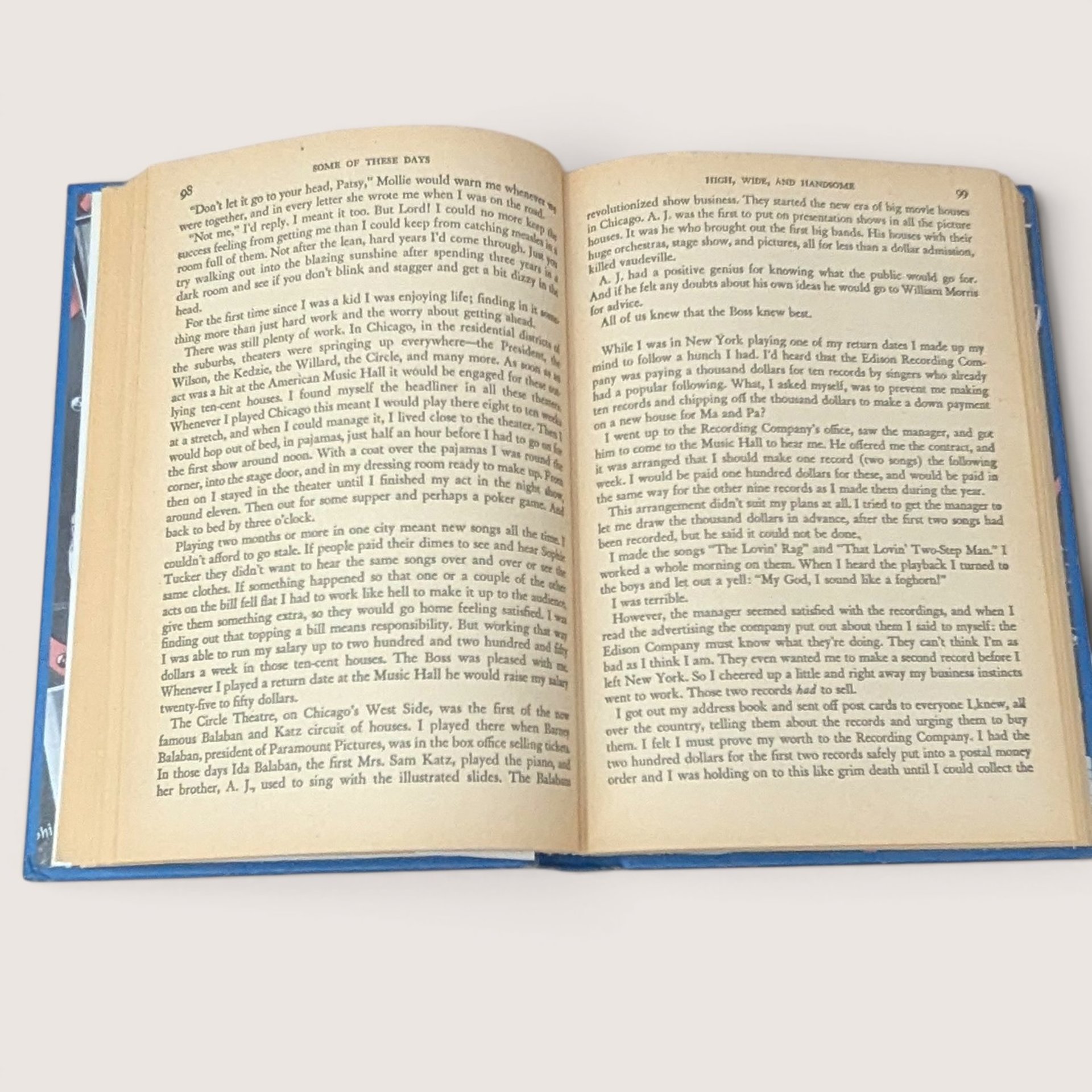 1945 Some of These Days Sophie Tucker Signed Autographed Hardcover