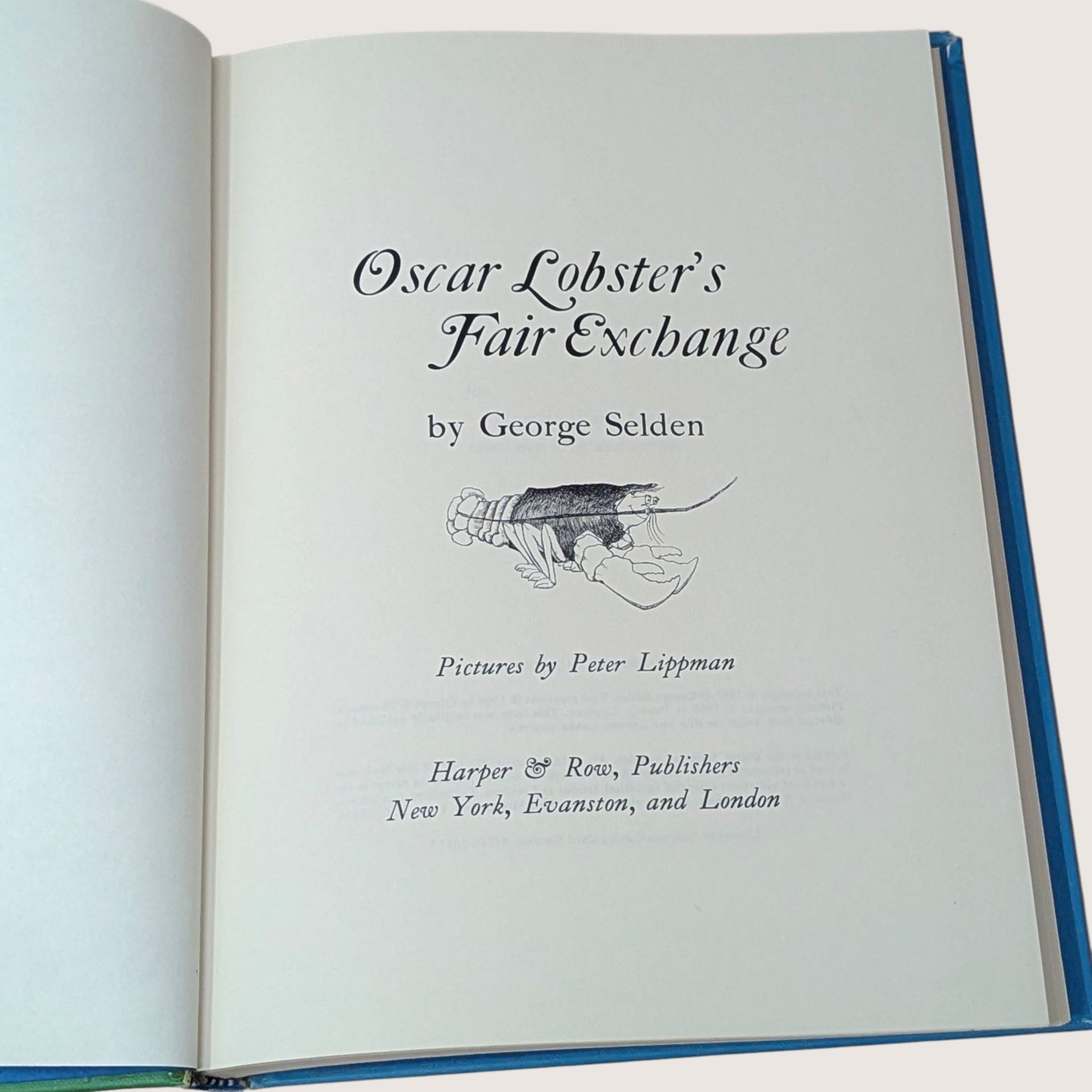 1966 Oscar Lobsters Fair Exchange George Selden Peter Lippman Hardcover