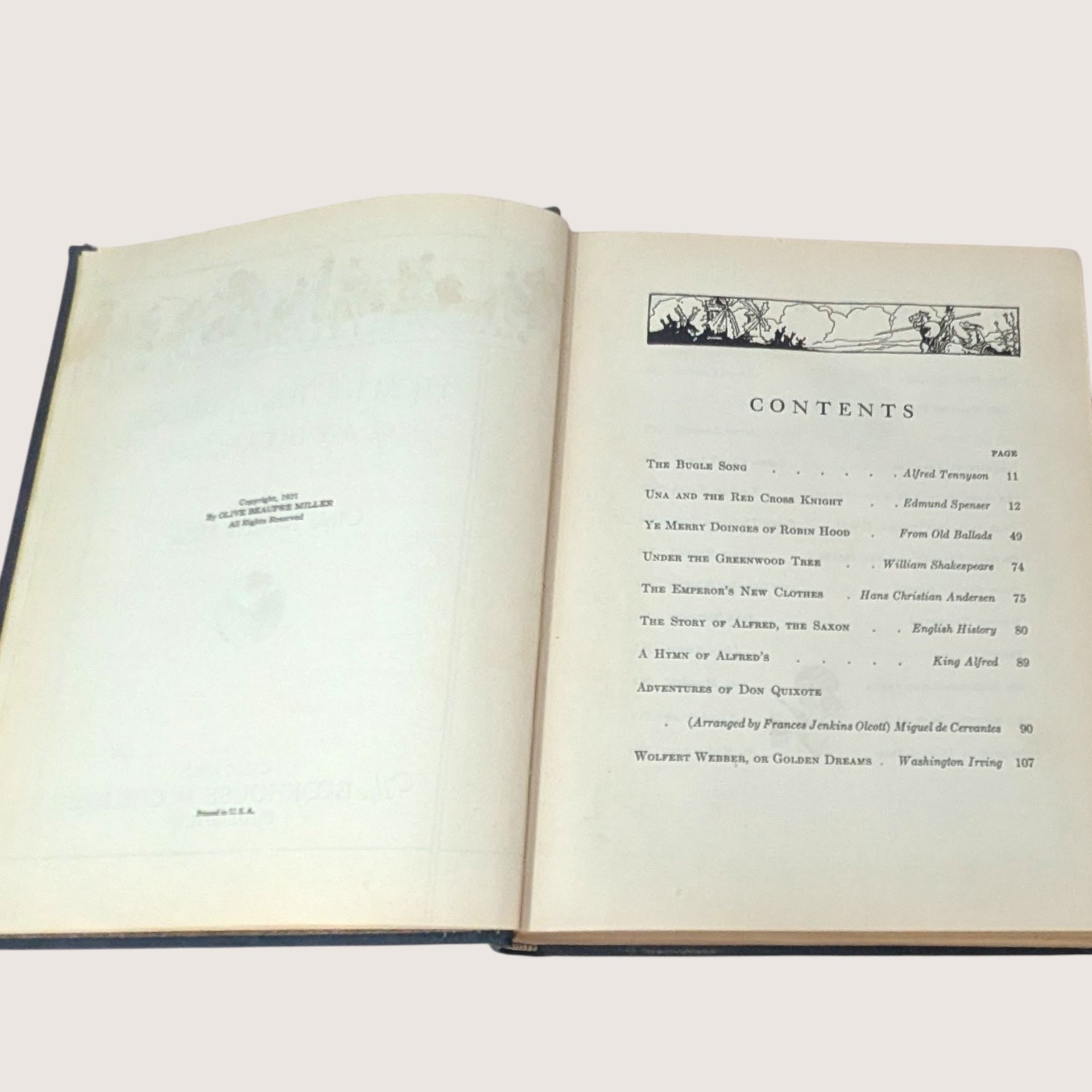 1921 From The Tower Window of My Bookhouse Olive Beaupre Miller Hardcover