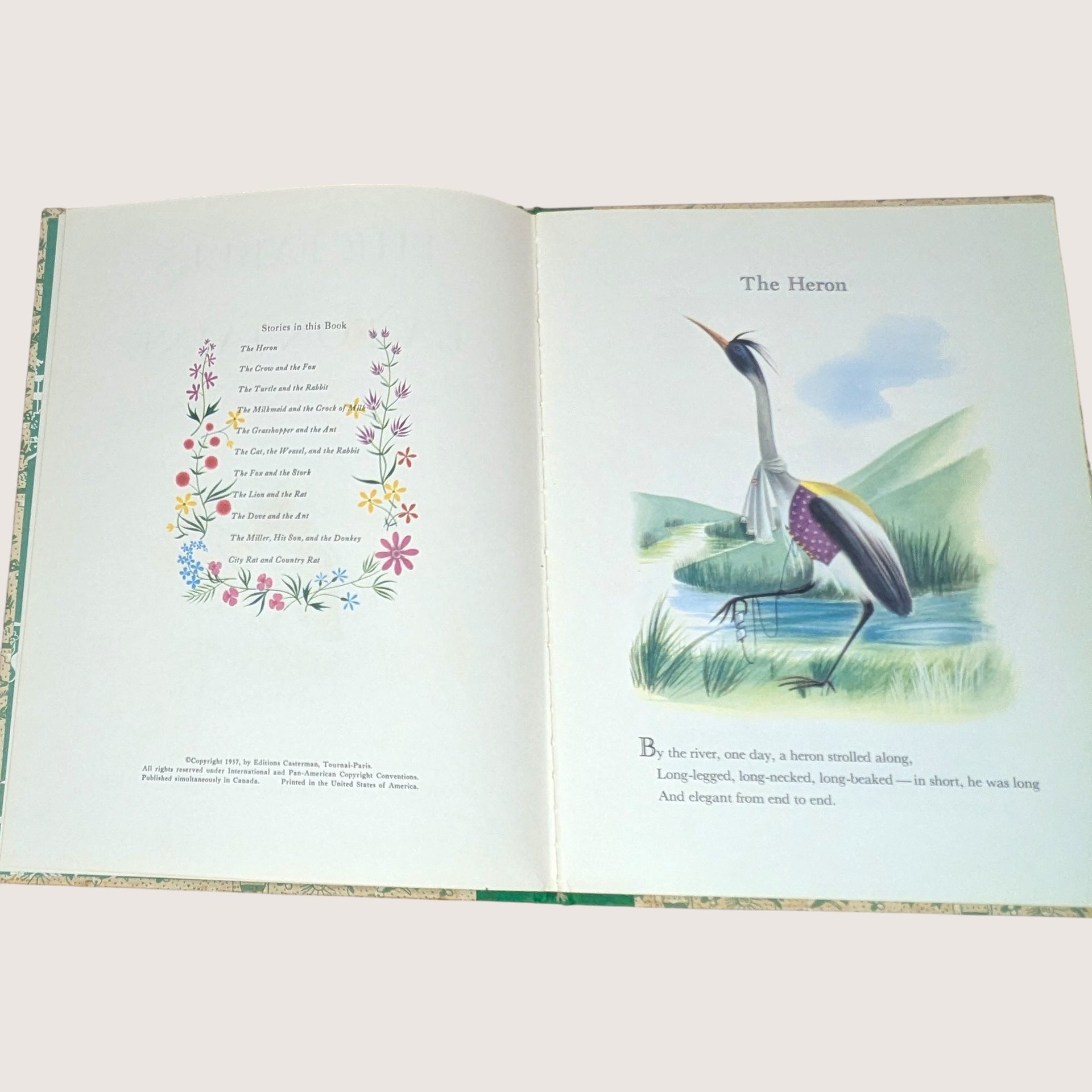 1957 The Fables of La Fontaine Simonne Baudoin Hardcover Book