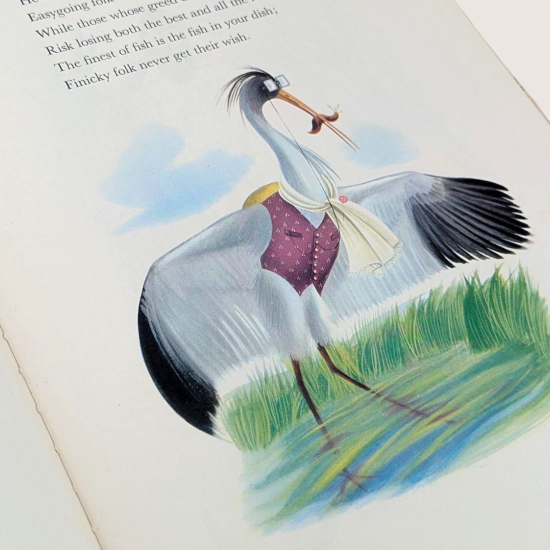 1957 The Fables of La Fontaine Simonne Baudoin Hardcover Book