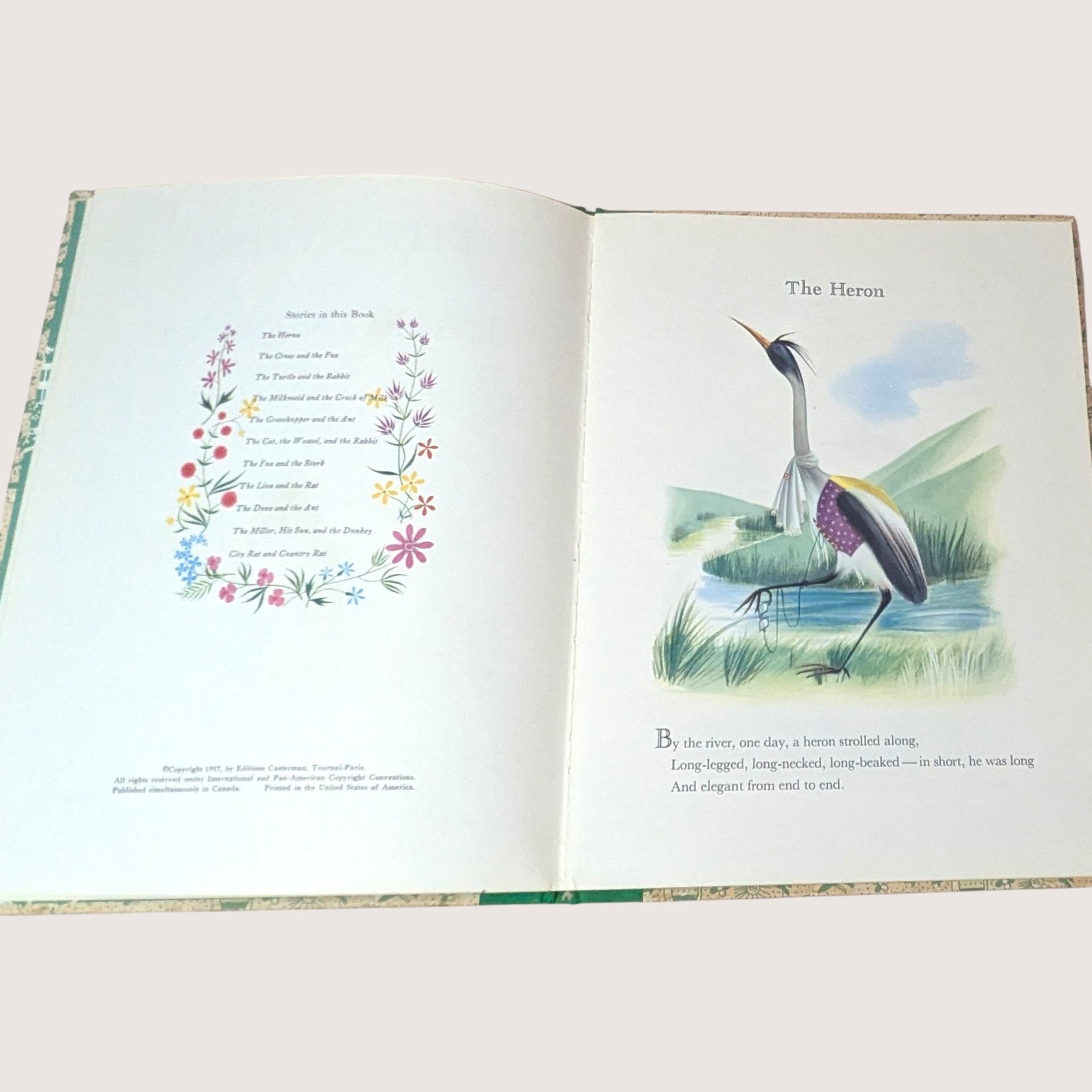 1957 The Fables of La Fontaine Simonne Baudoin Hardcover Book