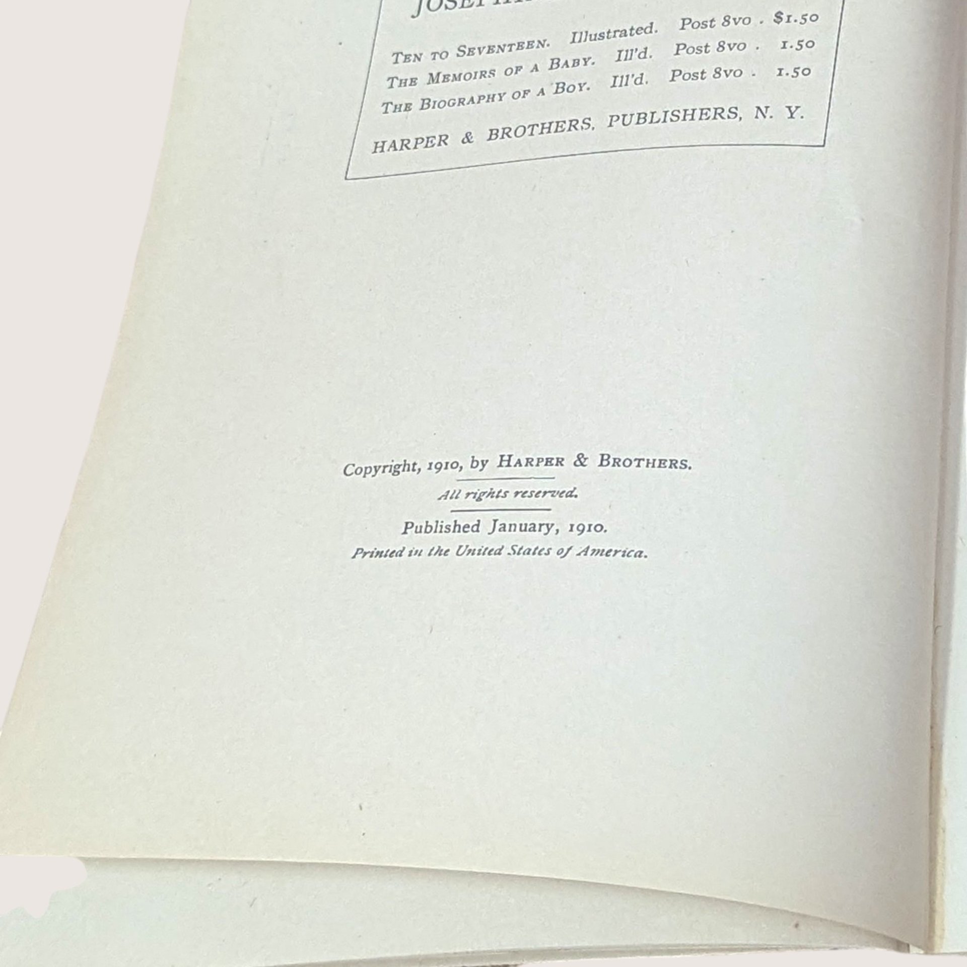 1910 The Biography of a Boy Josephine Daskam Bacon Rose ONeill Hardcover Book