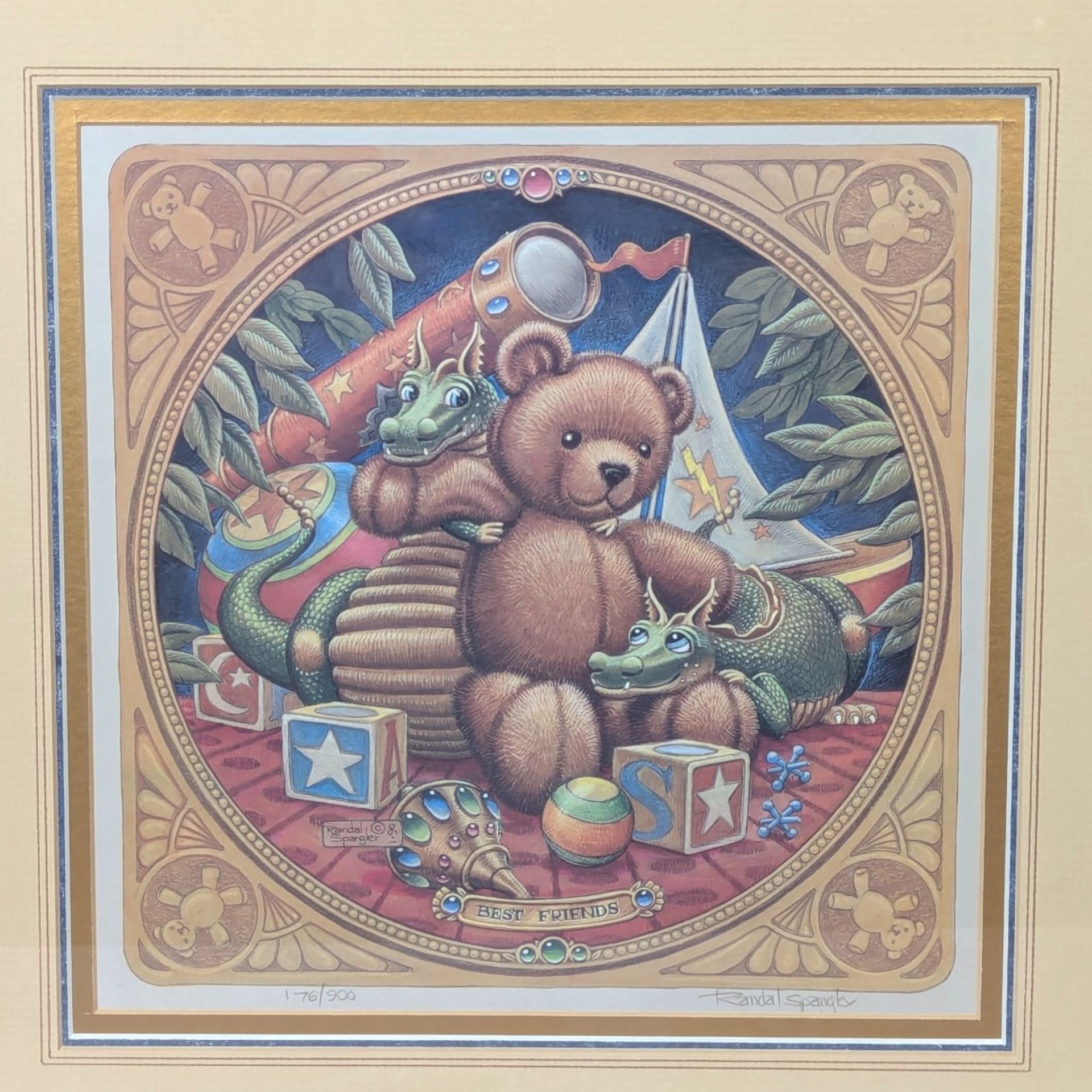 1990 Signed and Numbered Randal Spangler The Draglings Story Framed Print