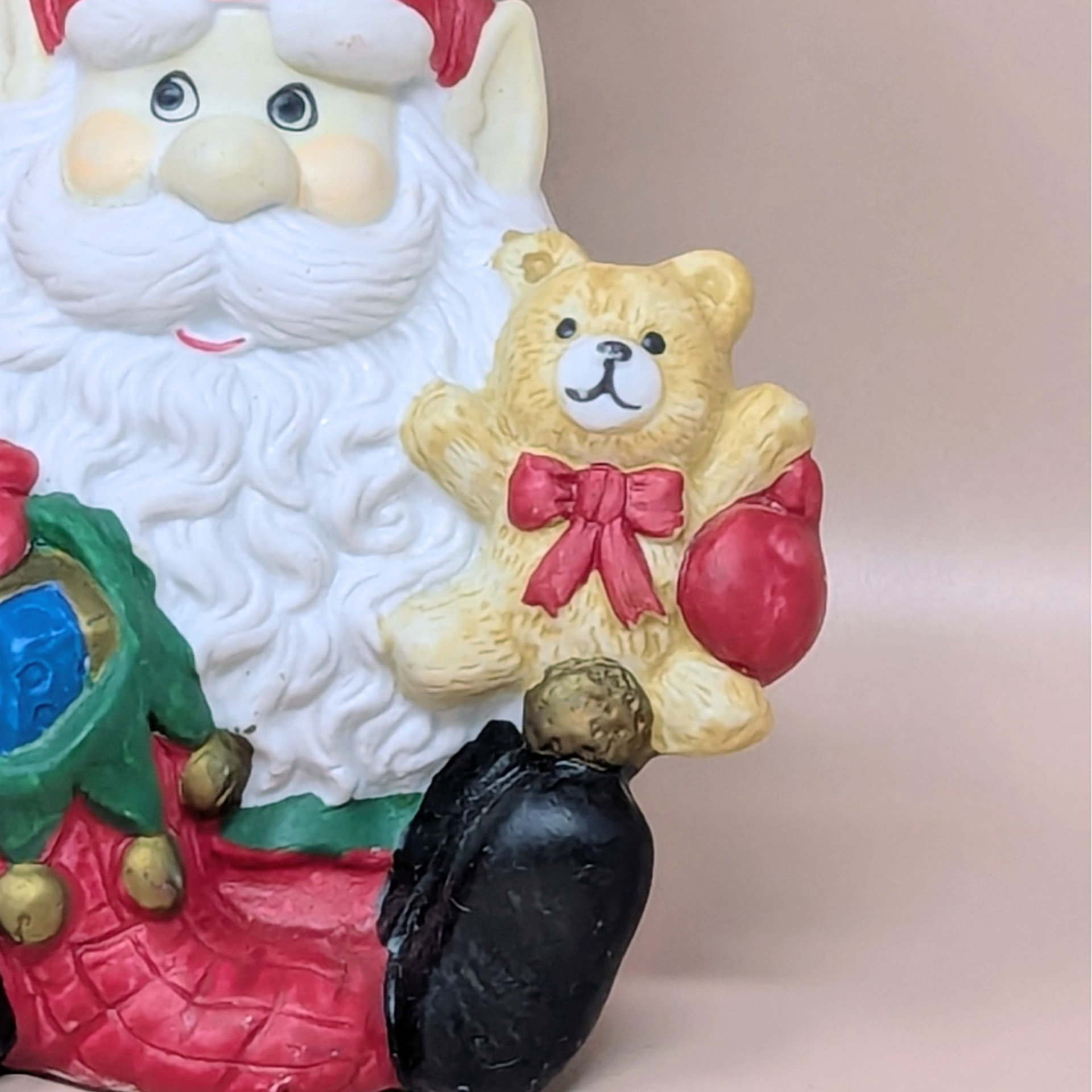Vintage Ceramic Santa Elf Music Box