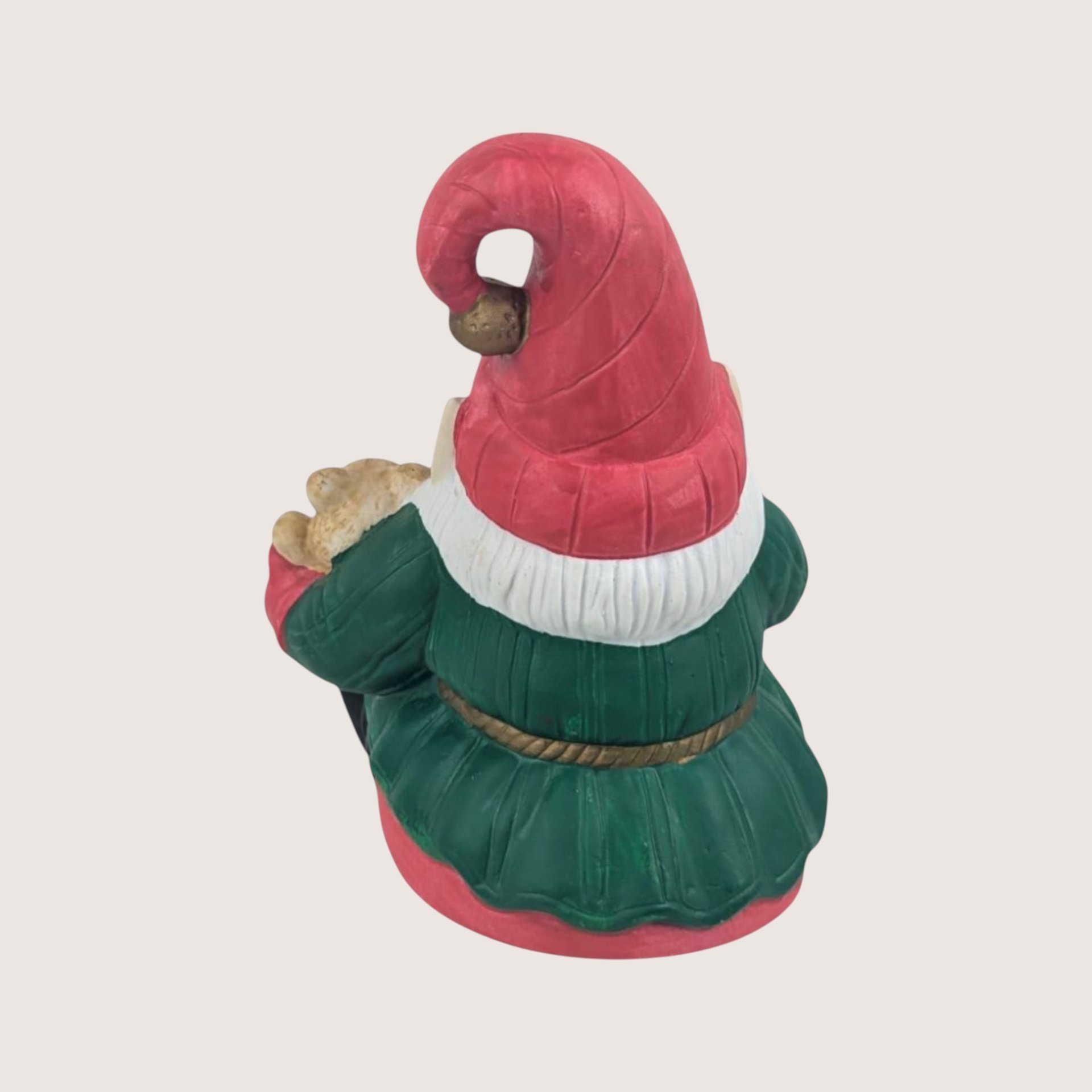 Vintage Ceramic Santa Elf Music Box