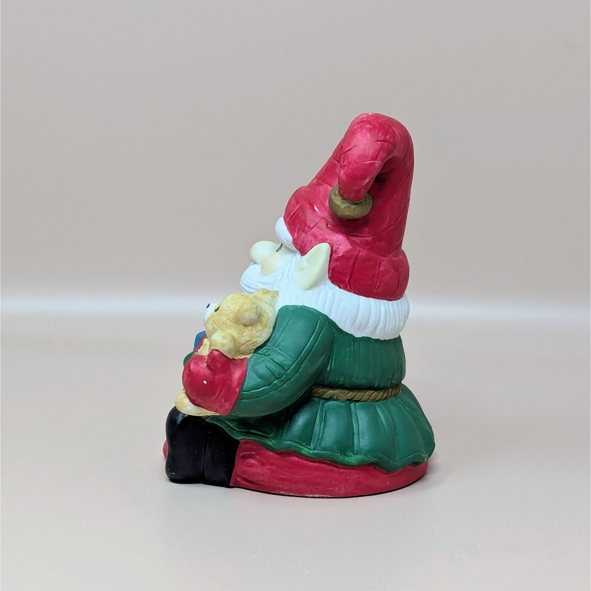 Vintage Ceramic Santa Elf Music Box