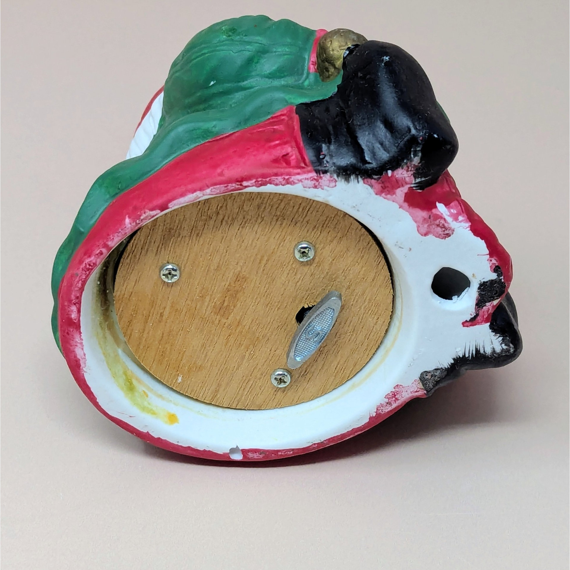 Vintage Ceramic Santa Elf Music Box