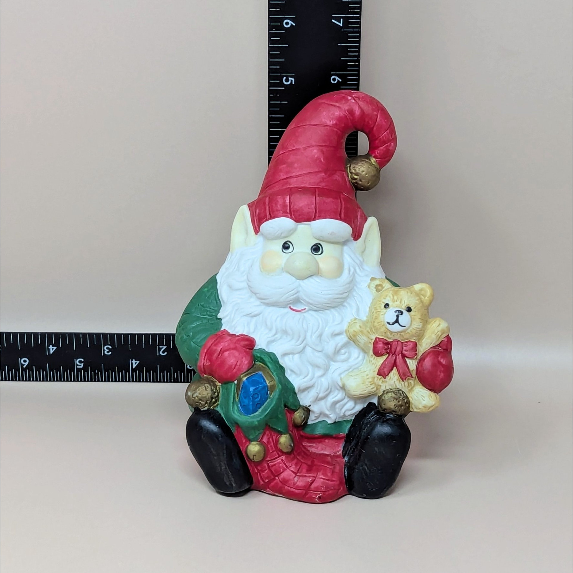 Vintage Ceramic Santa Elf Music Box