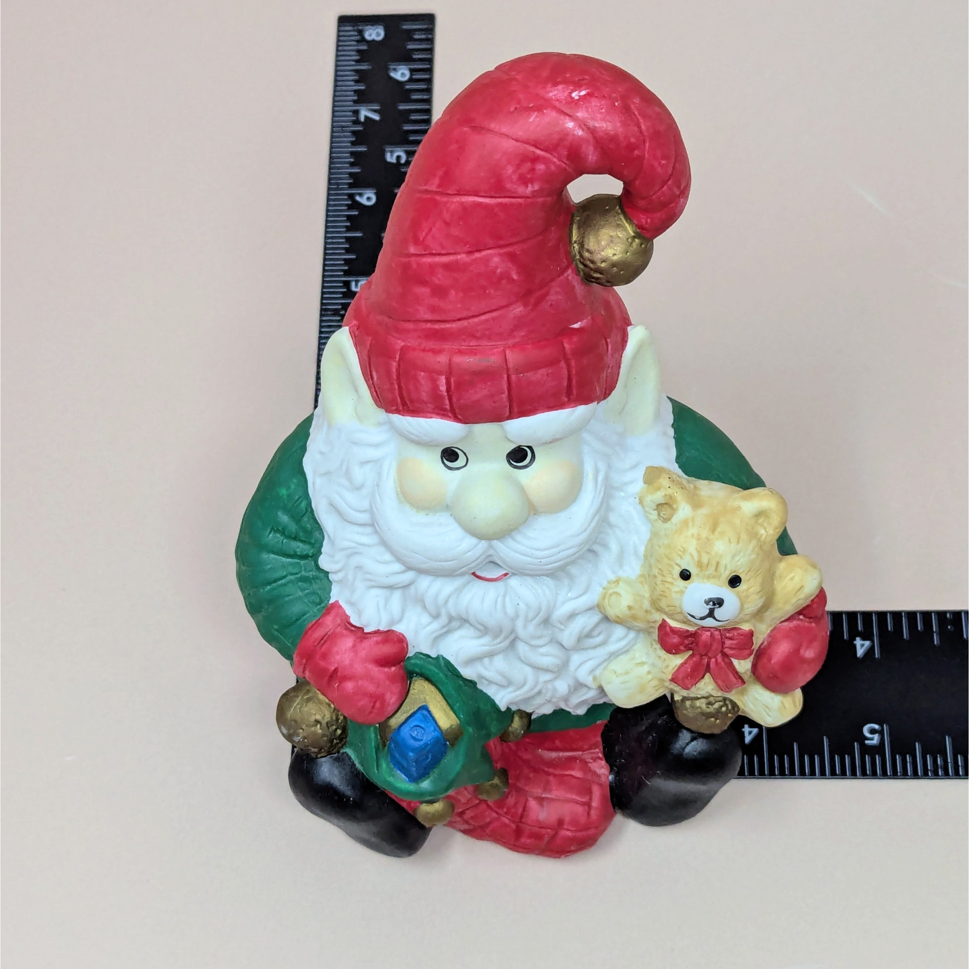 Vintage Ceramic Santa Elf Music Box