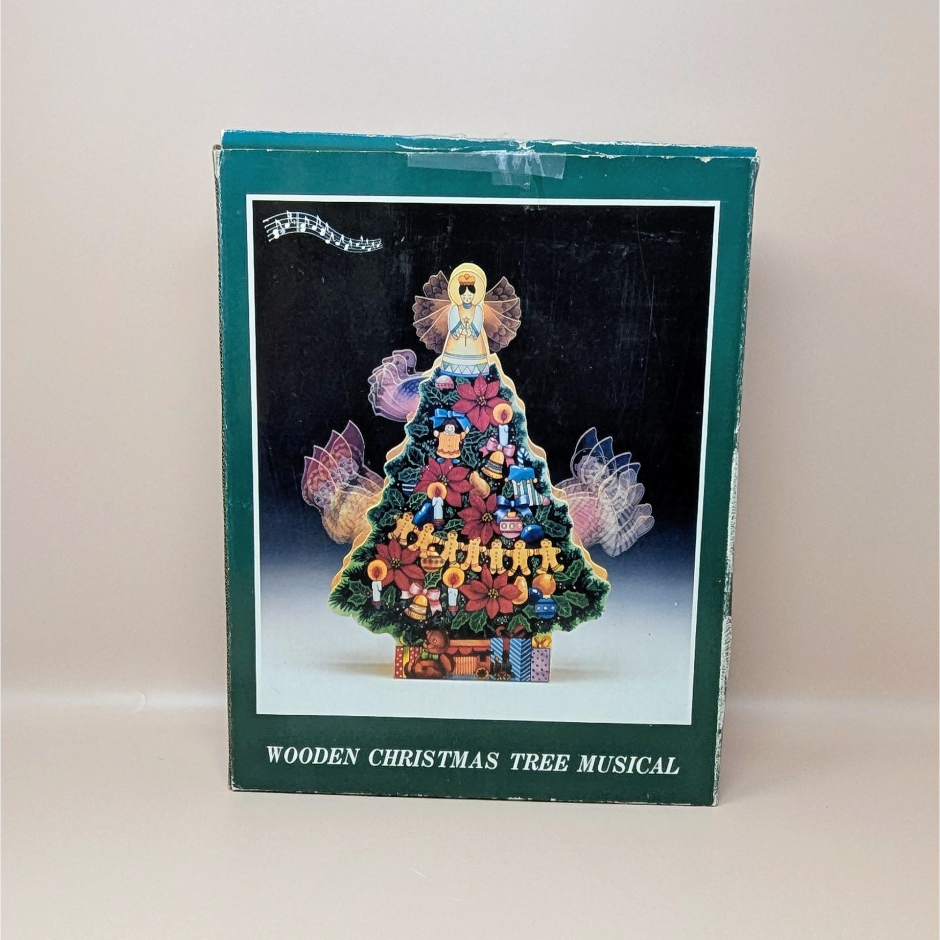 Vintage Musical Wooden Christmas Tree