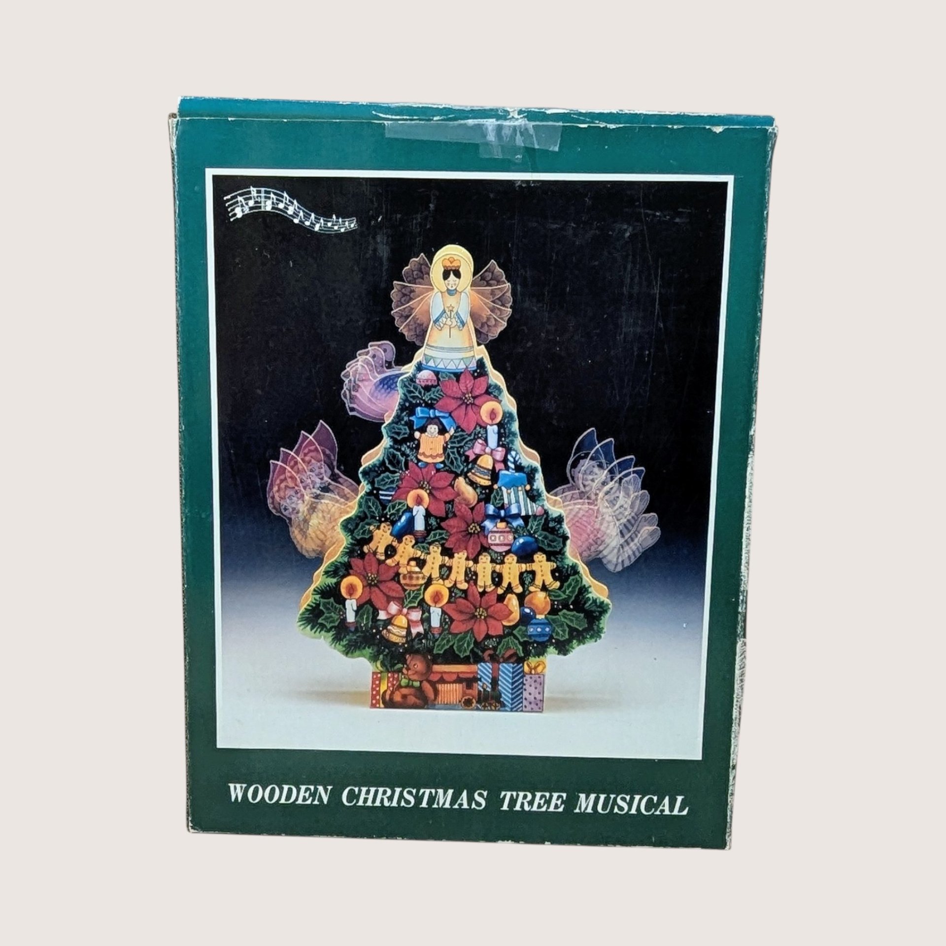 Vintage Musical Wooden Christmas Tree