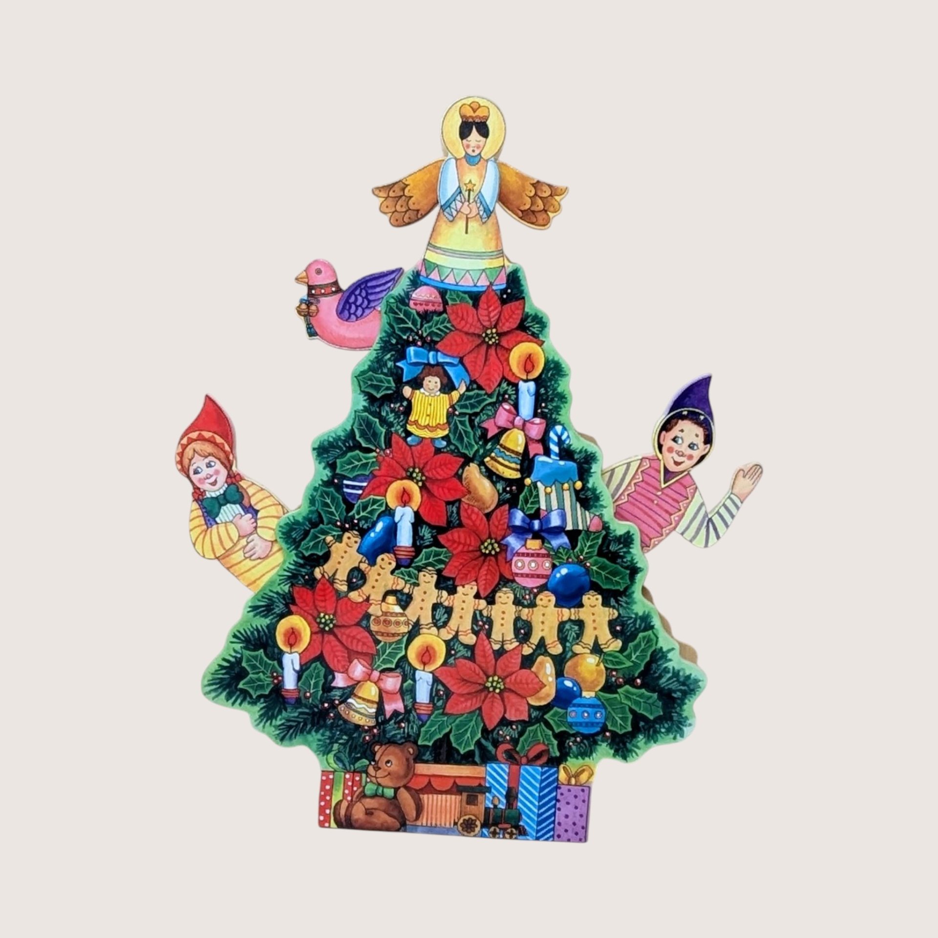 Vintage Musical Wooden Christmas Tree