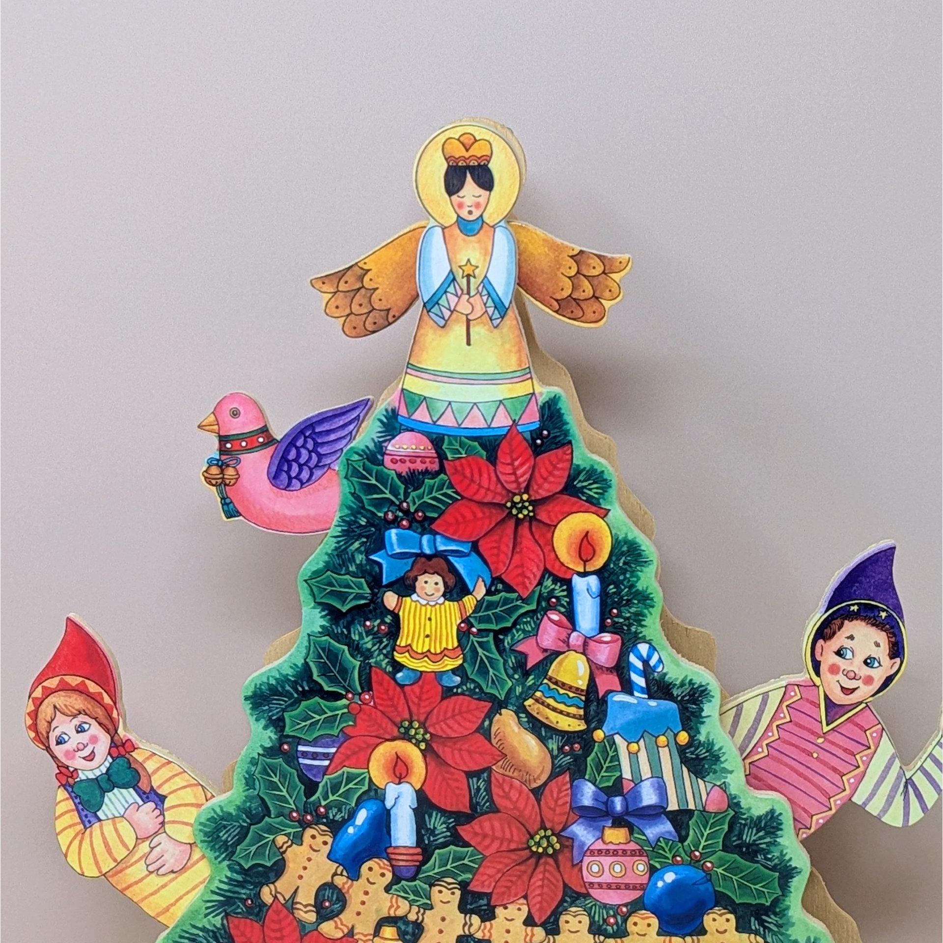 Vintage Musical Wooden Christmas Tree
