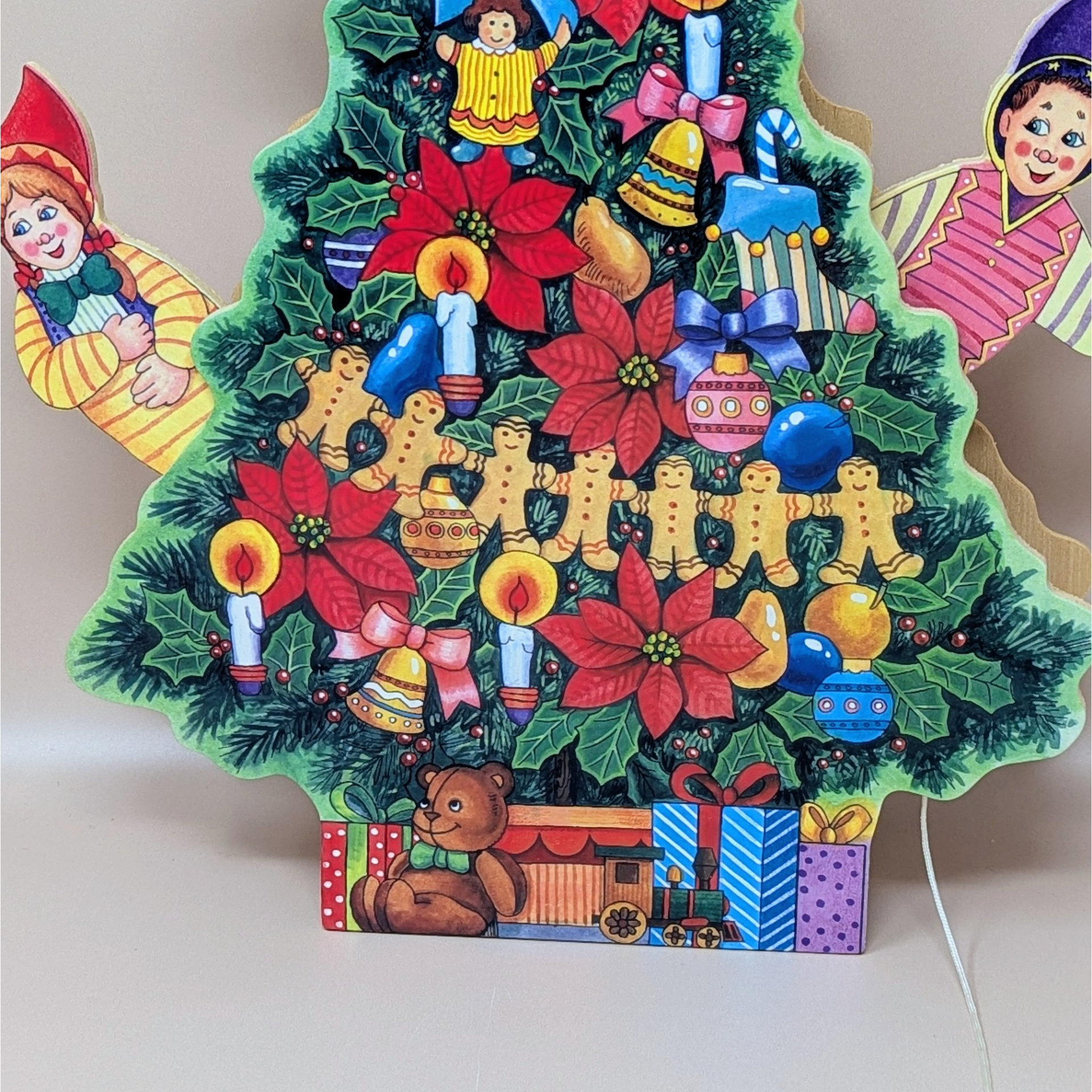 Vintage Musical Wooden Christmas Tree