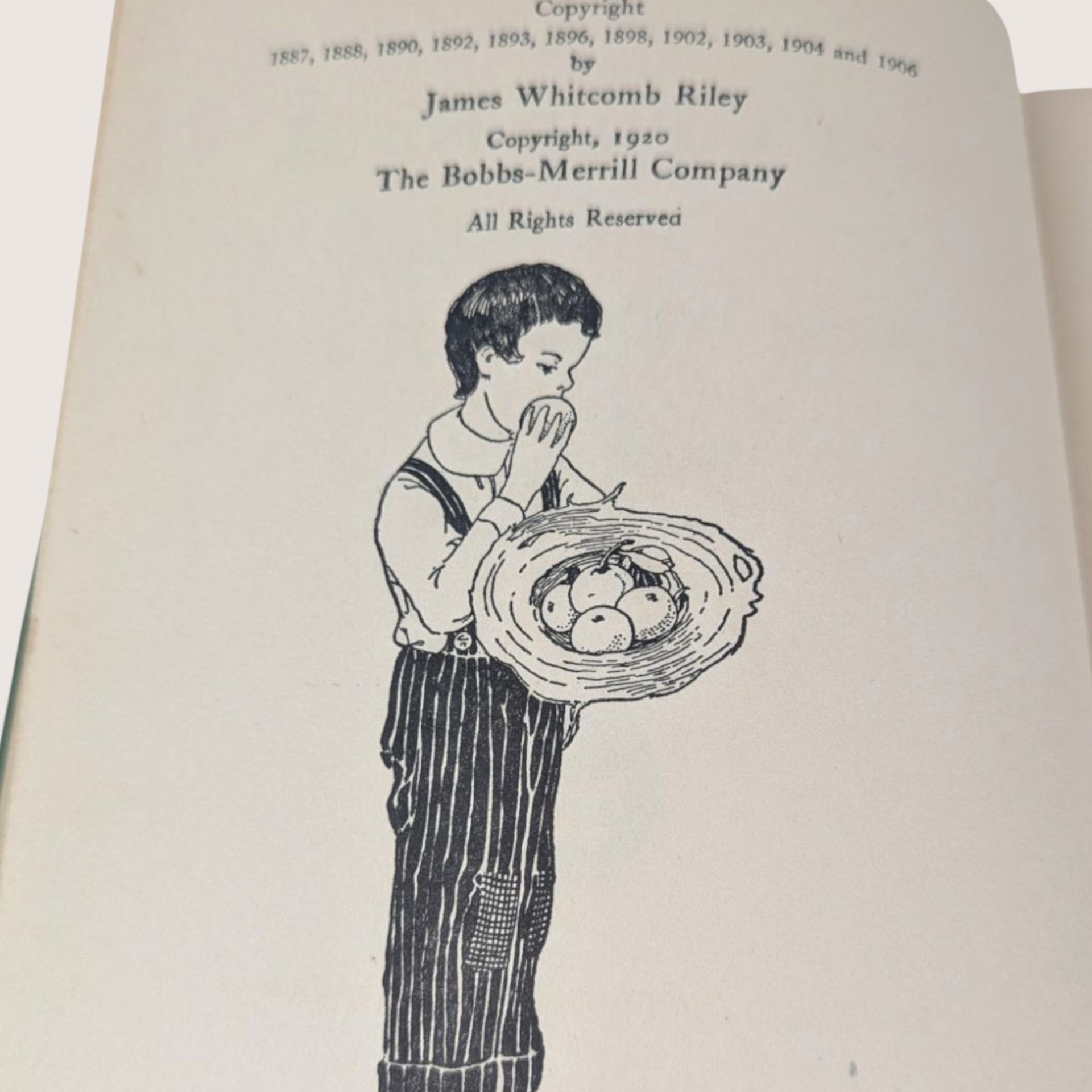 1920 The Best Loved Poems of James Whitcomb Riley Blue Ribbon Books Hardcover