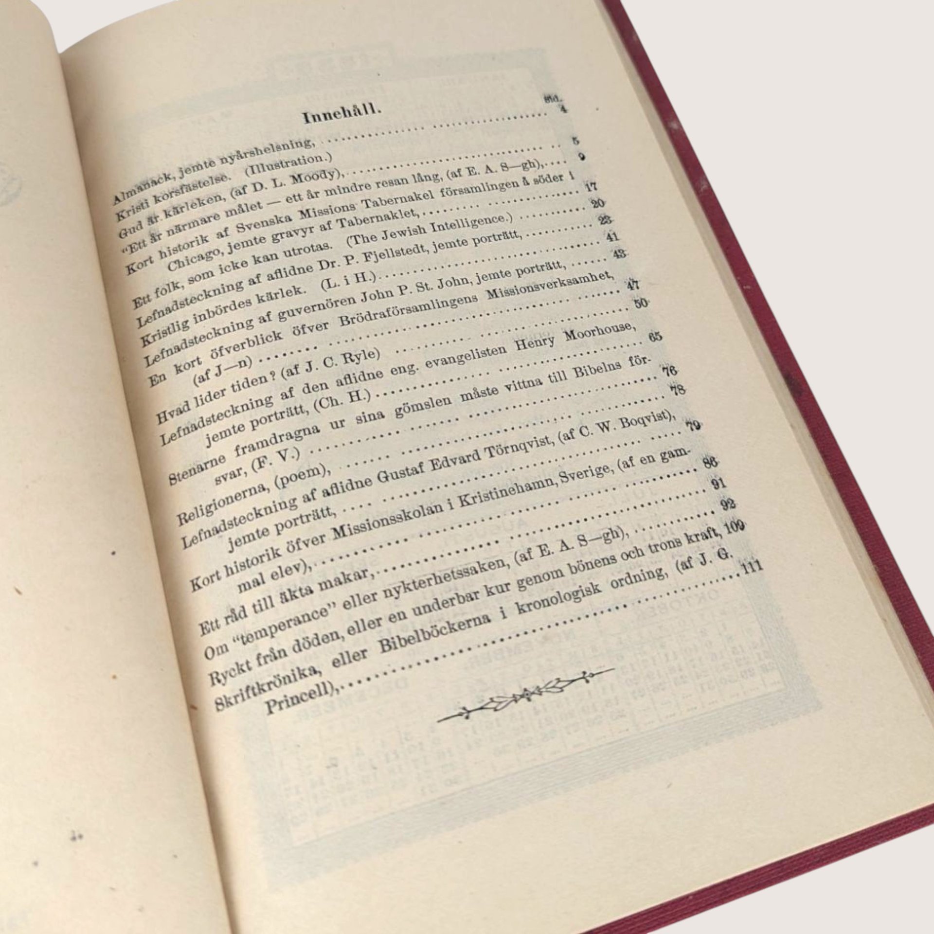 1883 Christlig Chronika Kalender E Aug Skogsbergh Swedish Hardcover Book