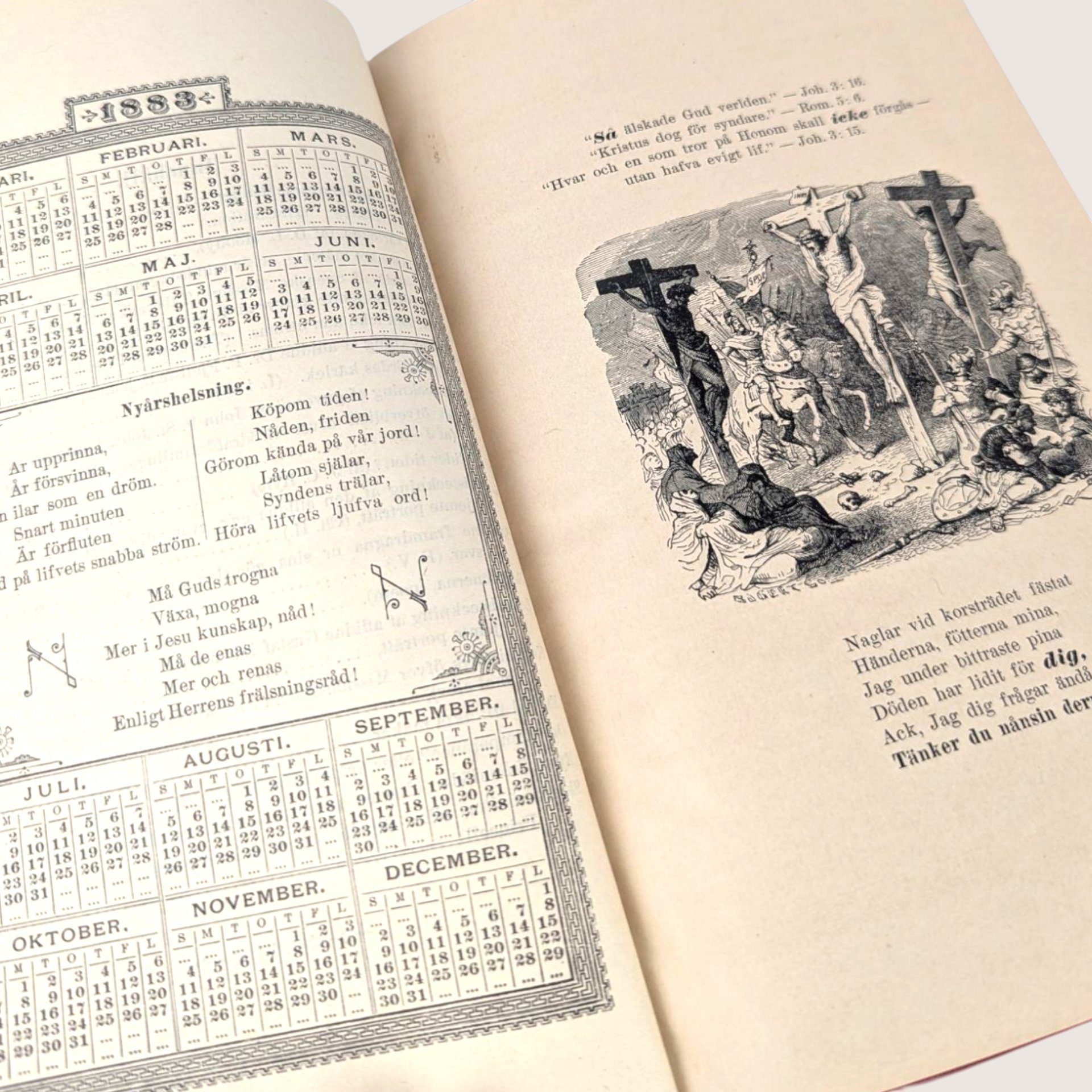 1883 Christlig Chronika Kalender E Aug Skogsbergh Swedish Hardcover Book