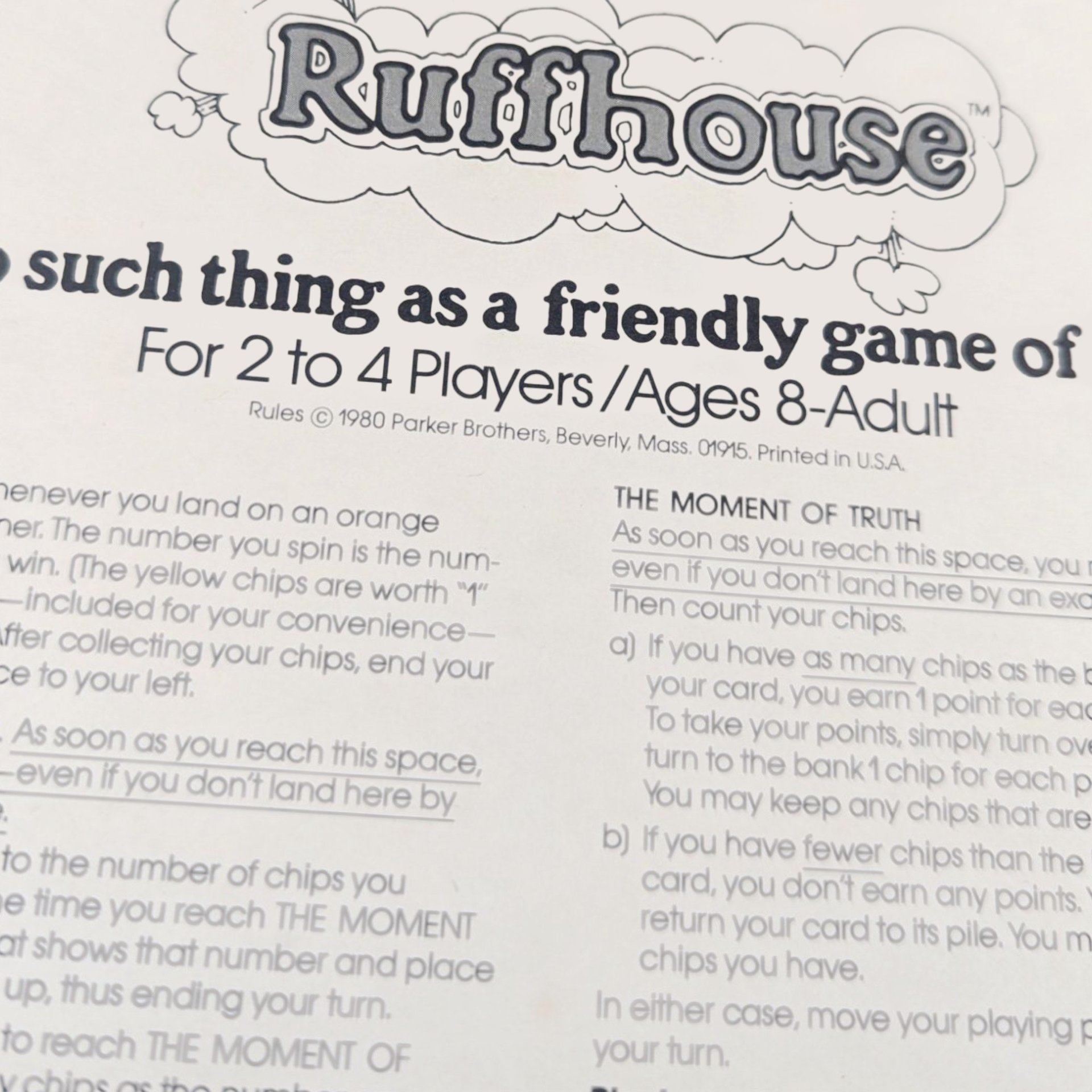 1980 Parker Brothers Ruffhouse Game