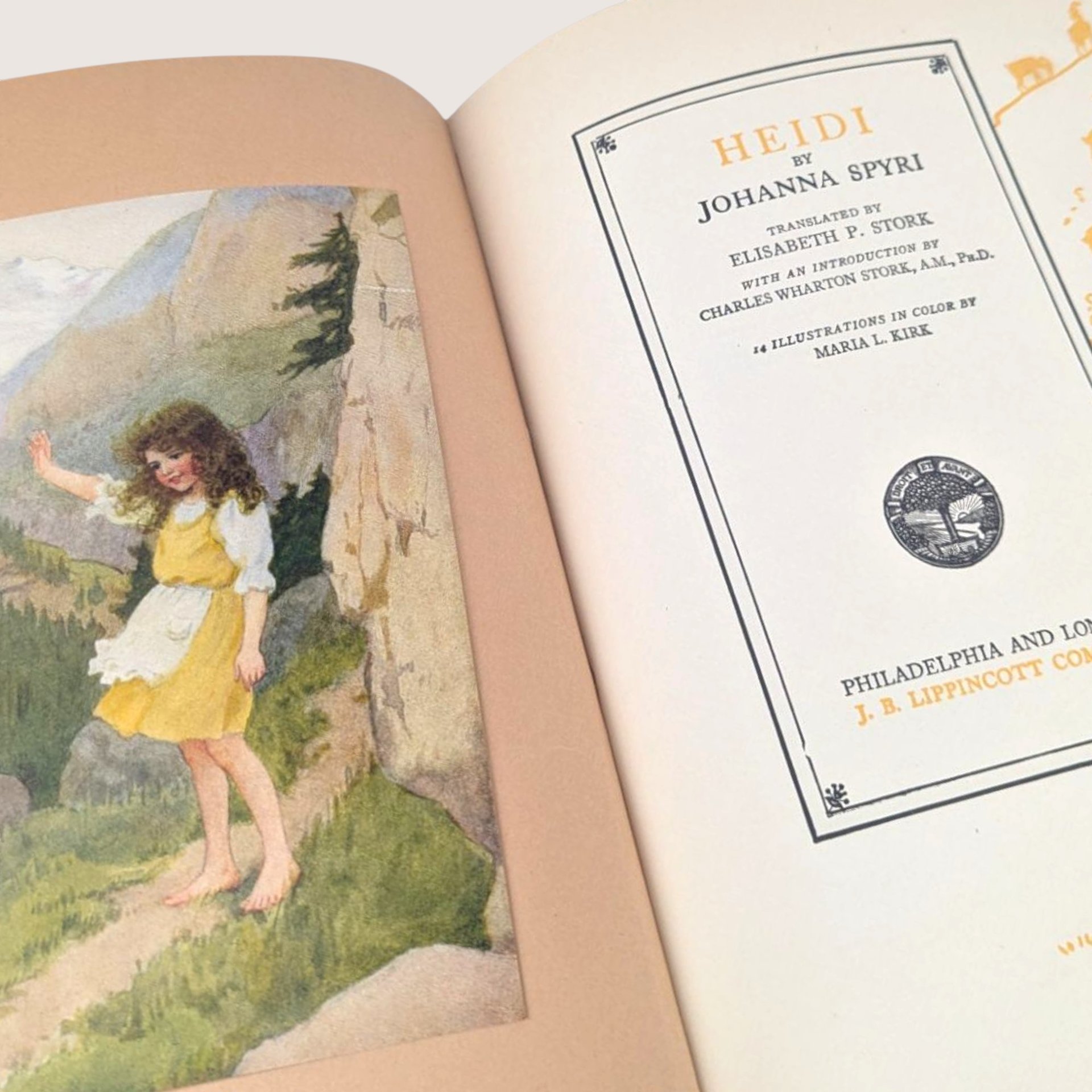 1919 Heidi Johanna Spyri Hardcover Book