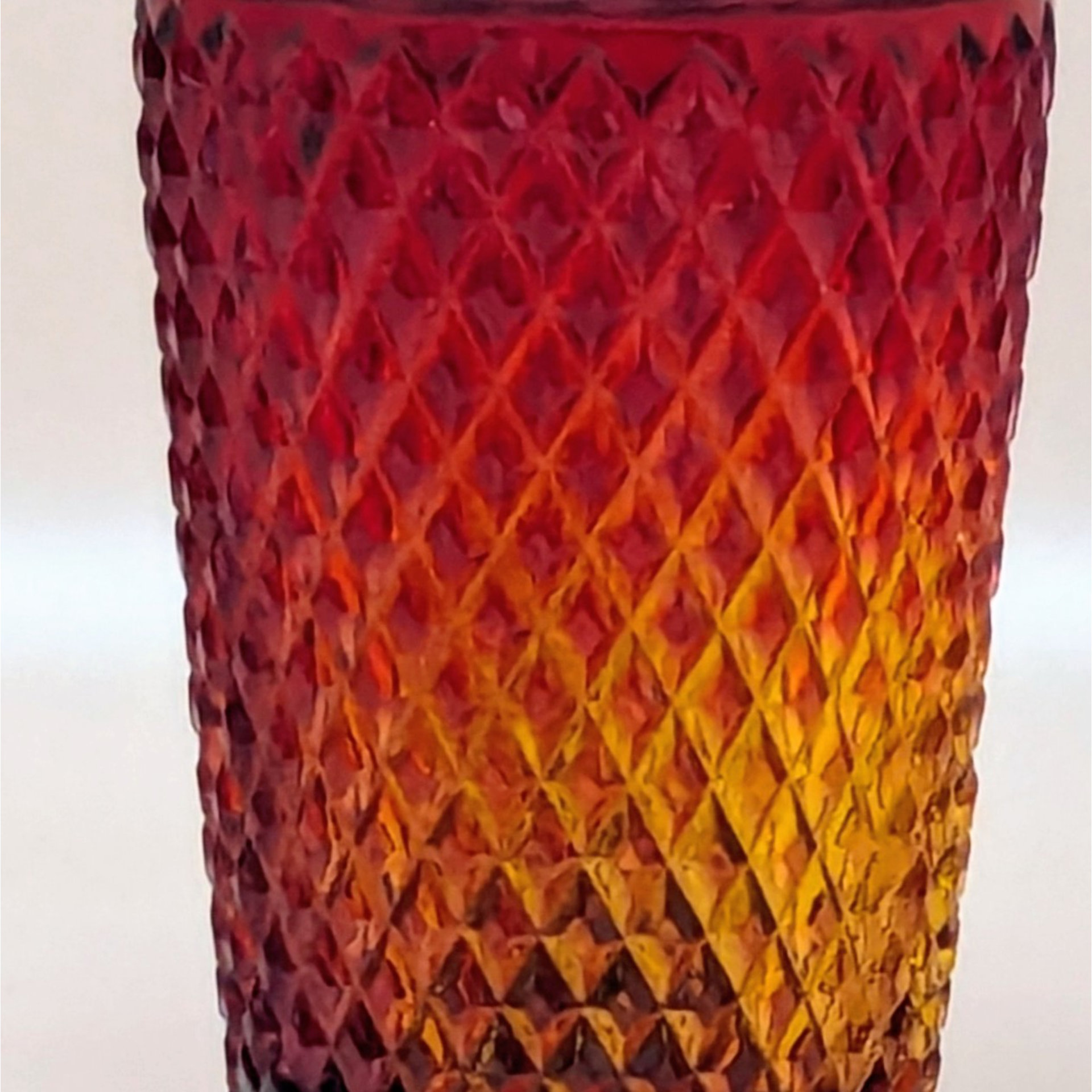 Vintage Imperial Glass Amberina Lace Edge 5 inch Vase