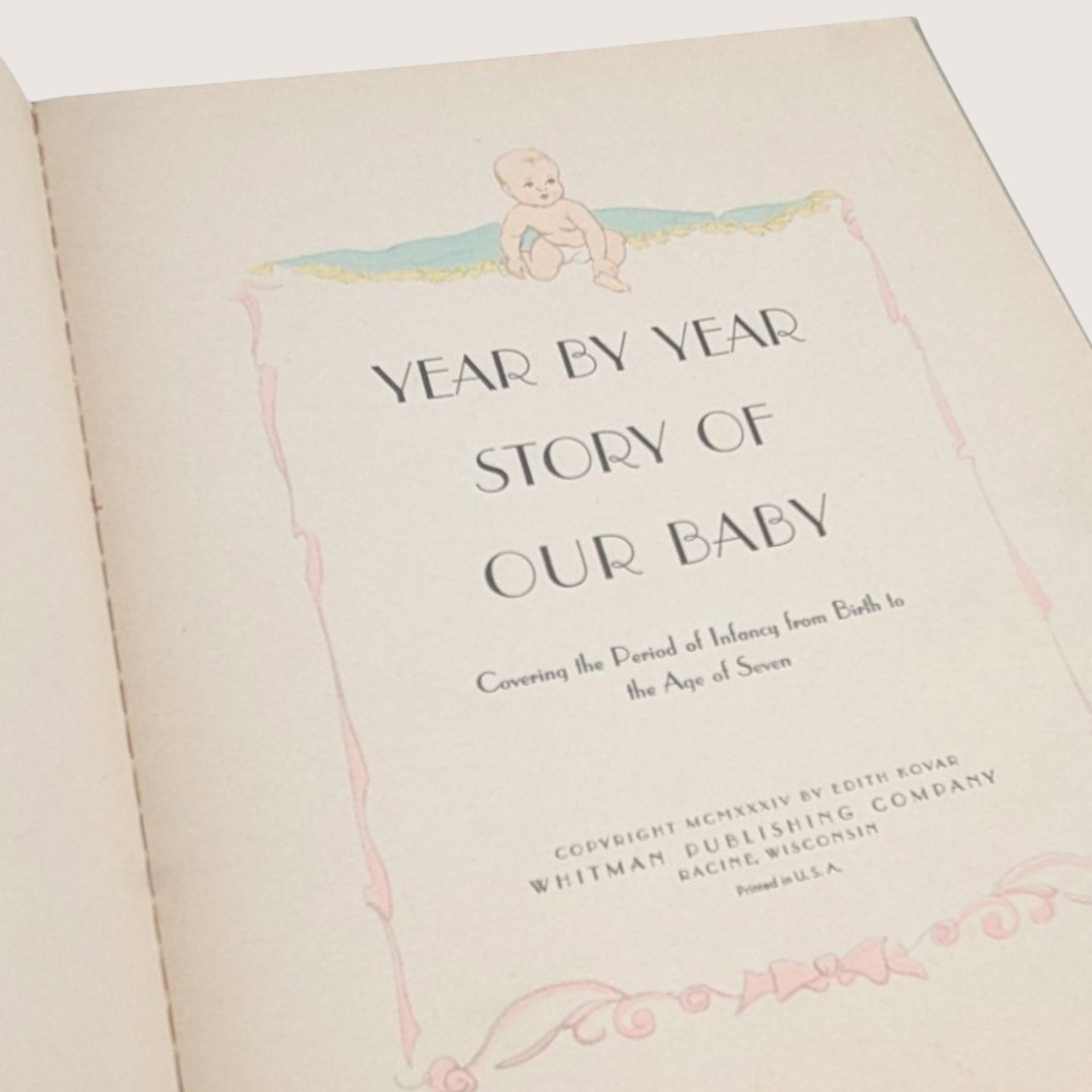 1934 Whitman Publishing Story of Our Baby Year by Year Hardcover Book