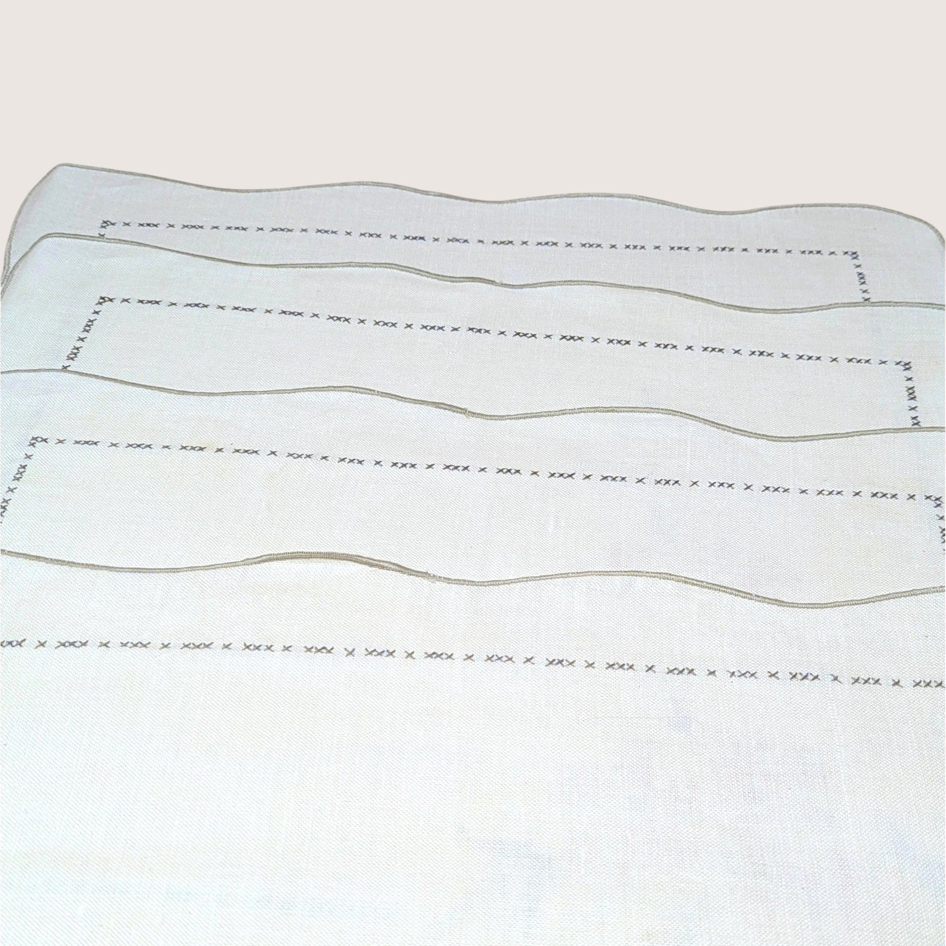 Vintage Bucilla 8 Piece Floral Cross Stitch Table Linen Set
