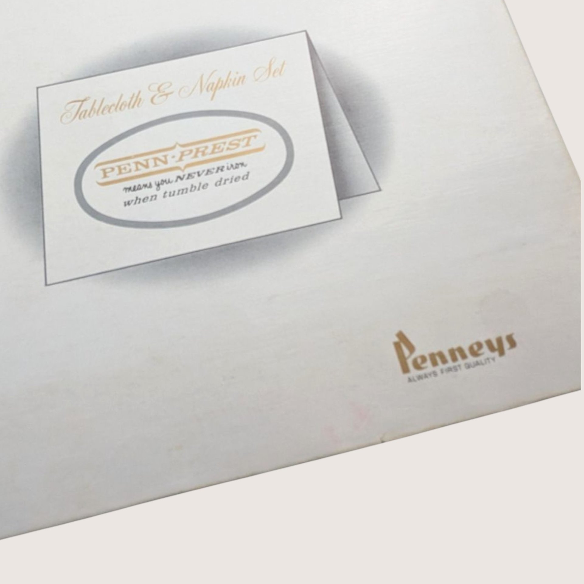 Vintage Penneys Penn Prest Tablecloth and Napkin Set Boxed
