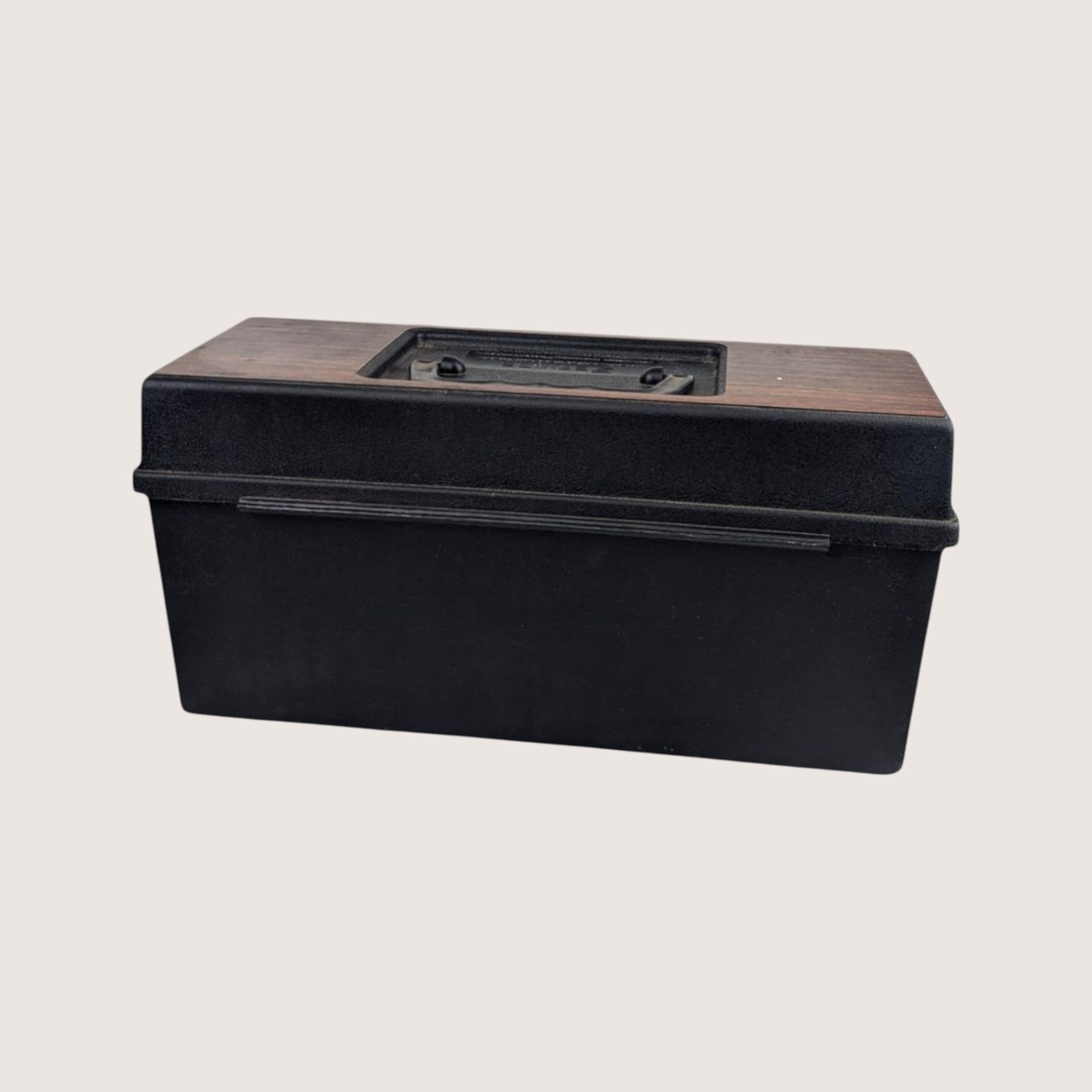 1976 Service Plastic Faux Woodgrain 8 Track Carrying Case with Tapes