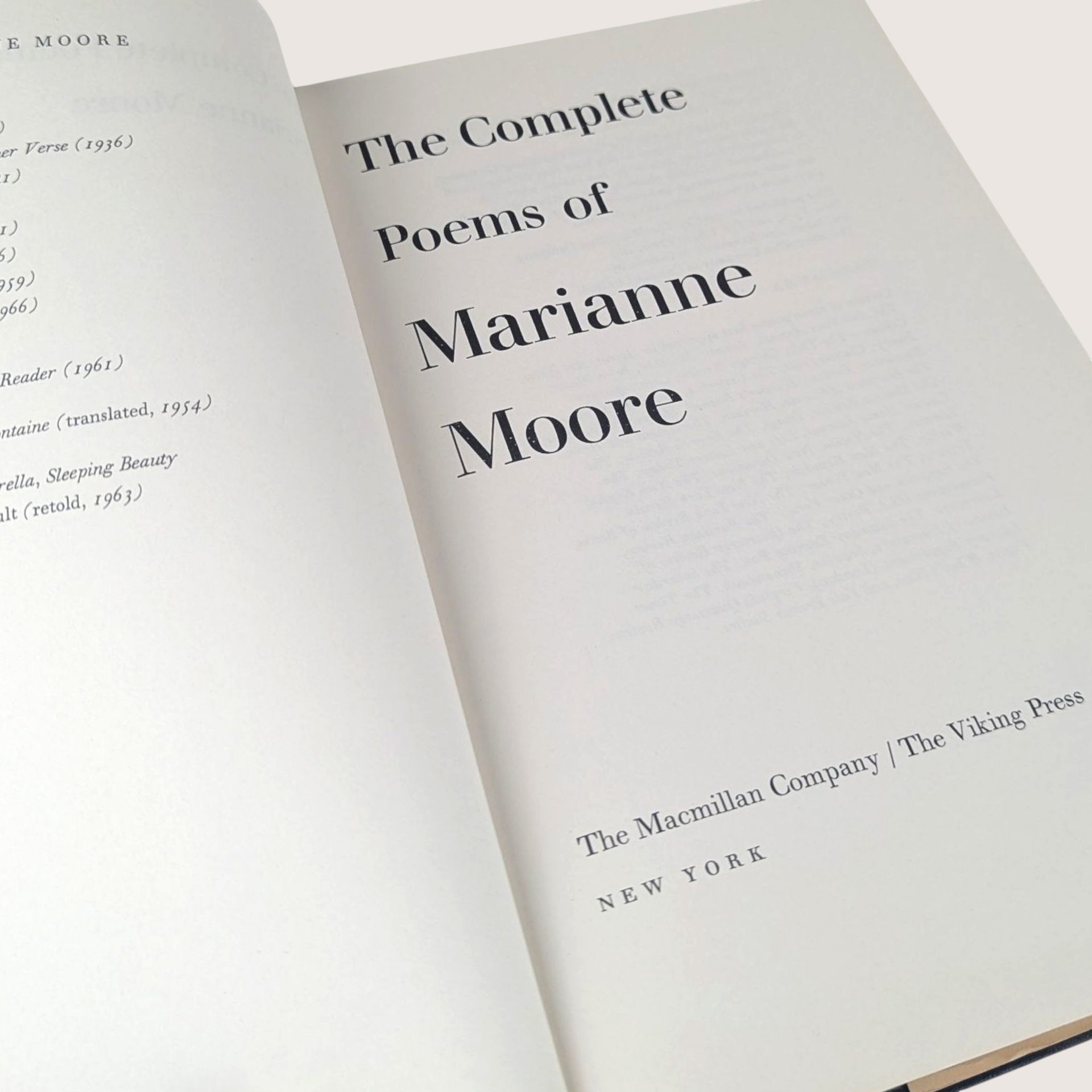 1967 The Complete Poems of Marianne Moore Hardcover Book