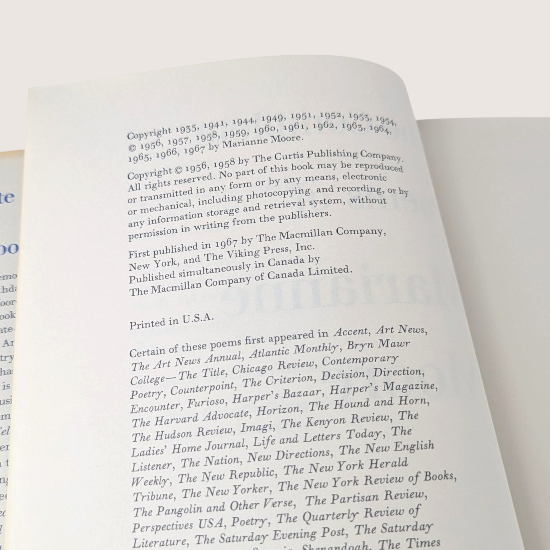 1967 The Complete Poems of Marianne Moore Hardcover Book