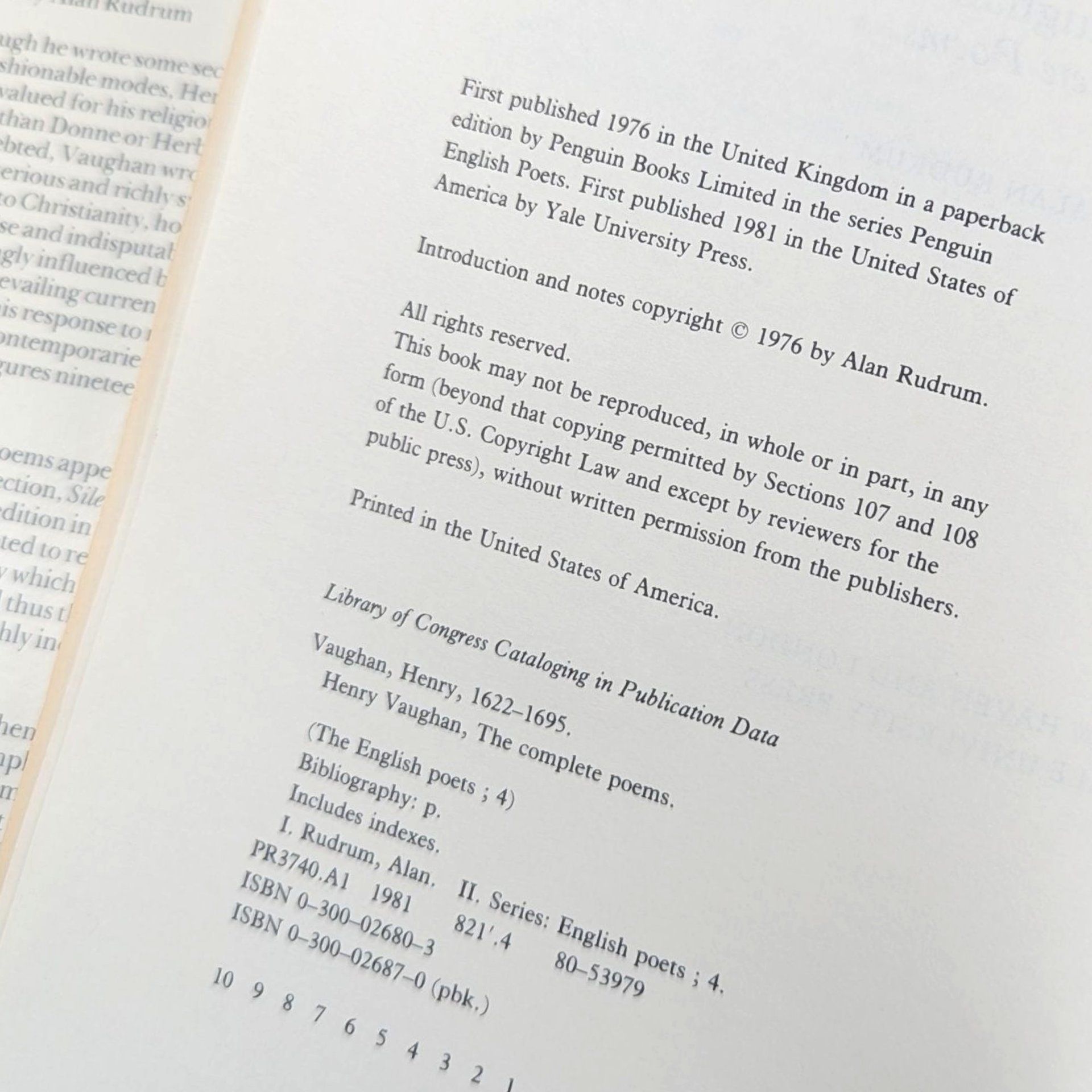 1981 Henry Vaughan The Complete Poems Hardcover Book with Dust Jacket